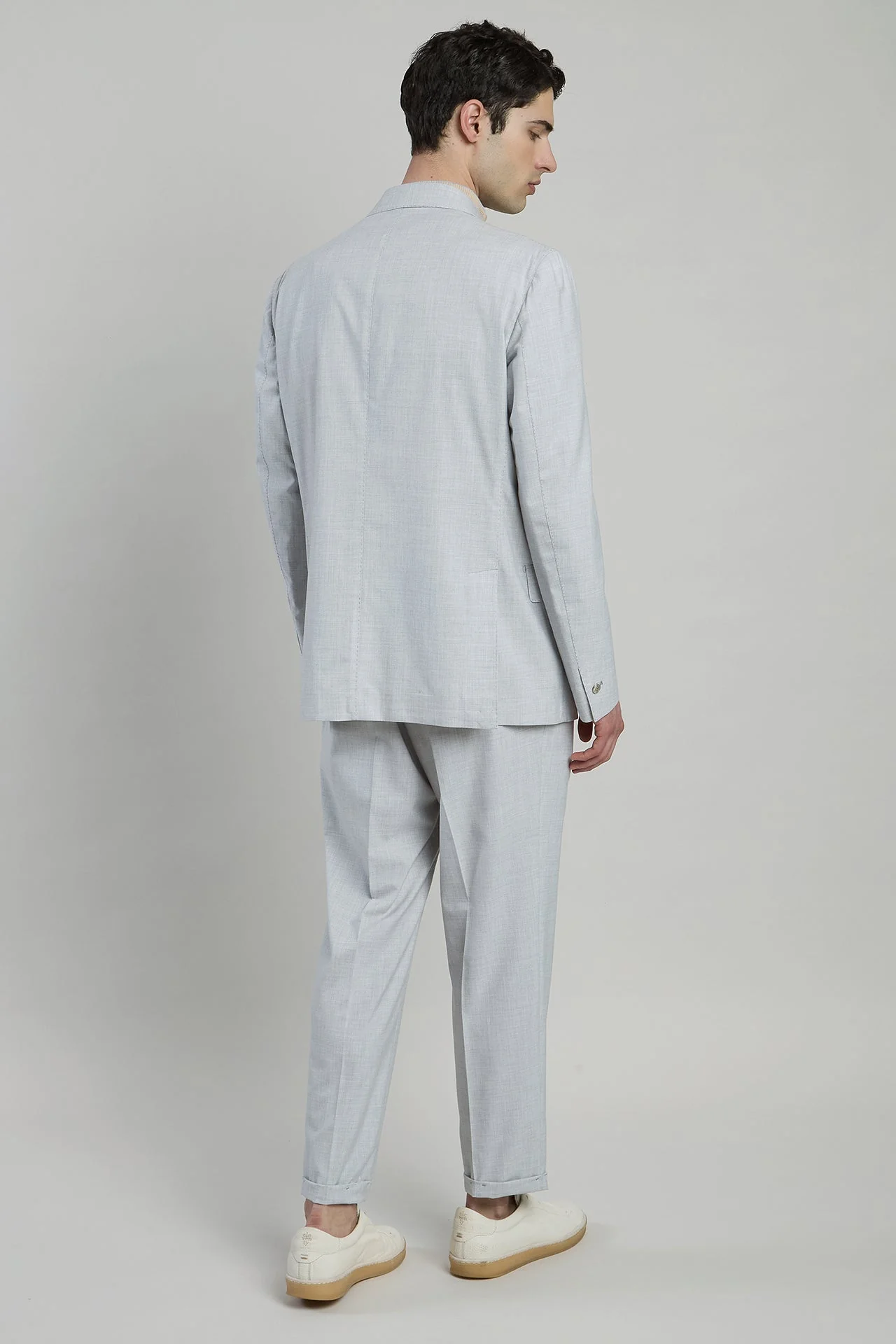 Men's Double-Breasted Wool Cotton and Silk Suit | Eleventy - Image 3