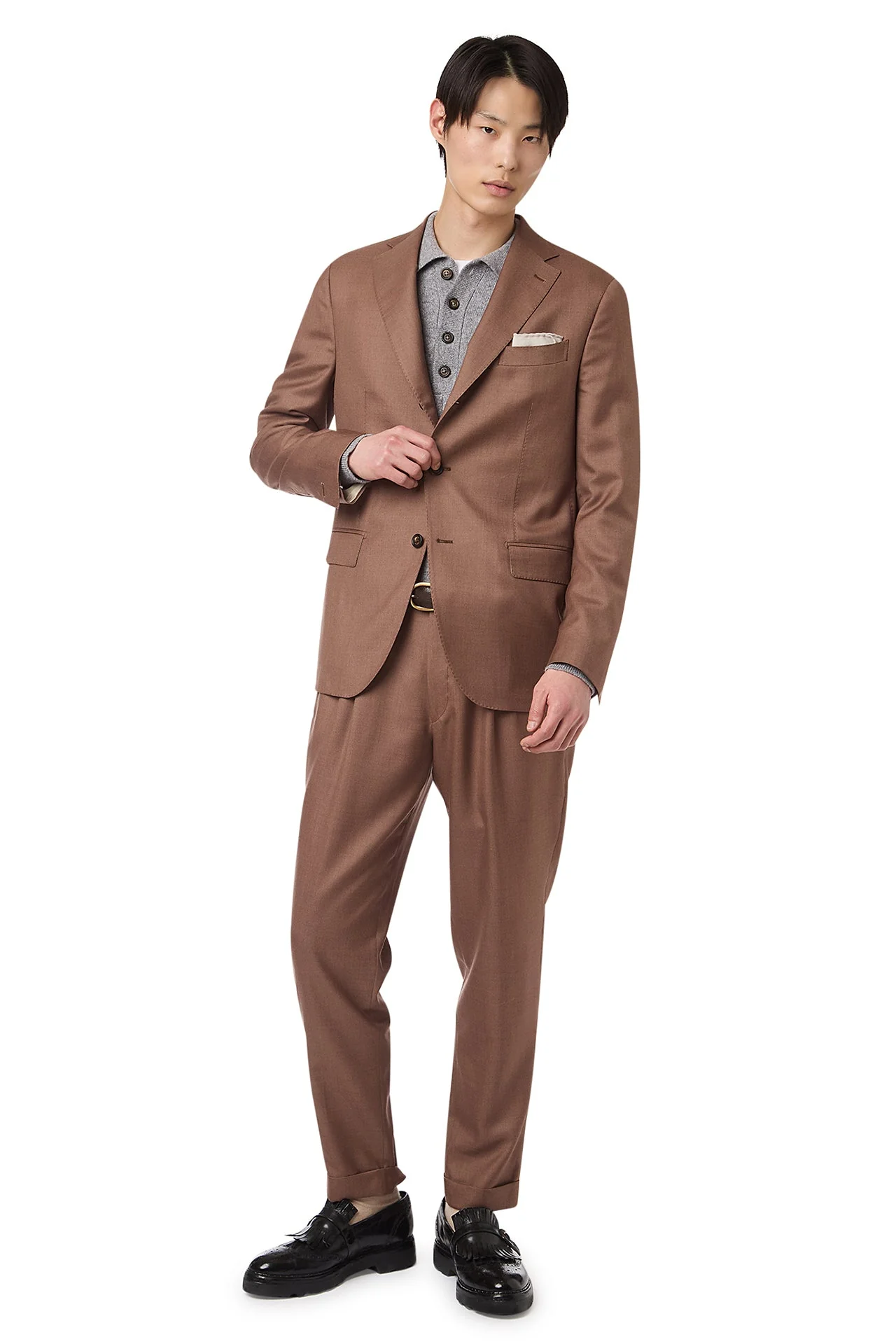 SINGLE-BREASTED CASHMERE AND SILK SUIT - Image 3