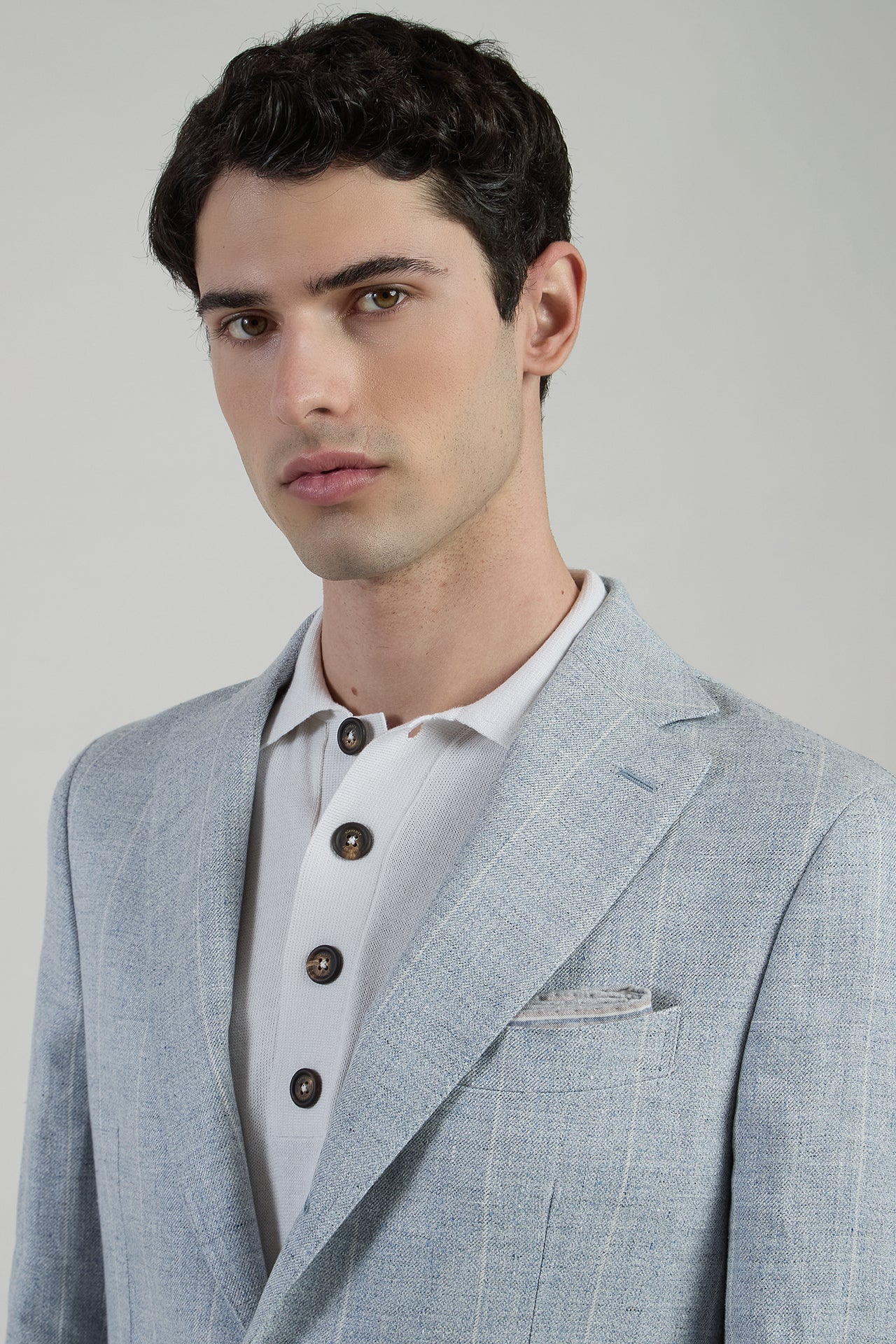 Men's Slim Fit Single-Breasted Pinstripe Linen Suit | Eleventy - Image 4