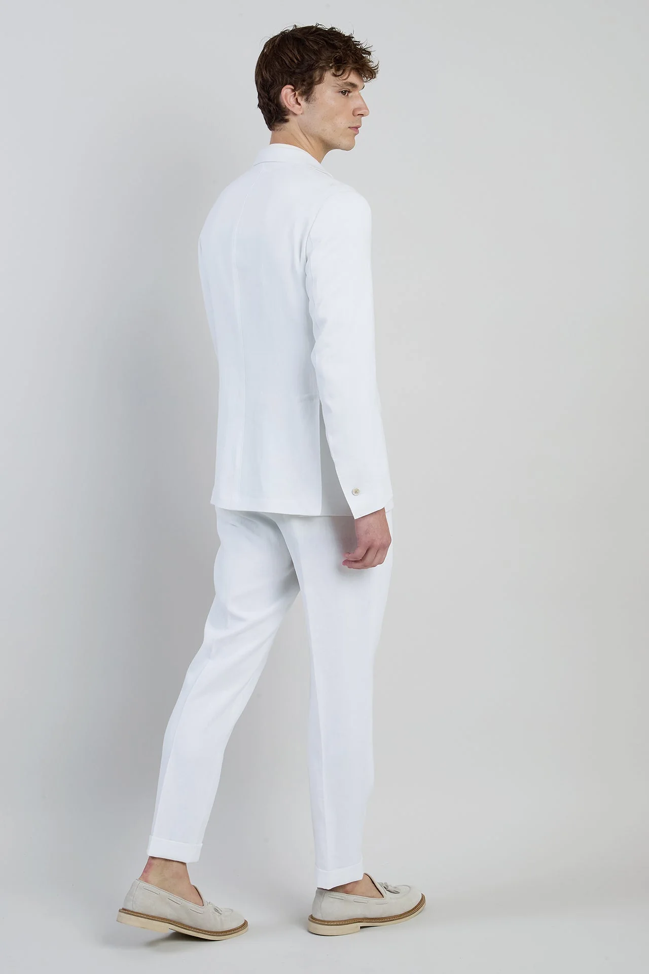Men's Slim Fit Single-Breasted Linen Suit with Pleats | Eleventy - Image 3