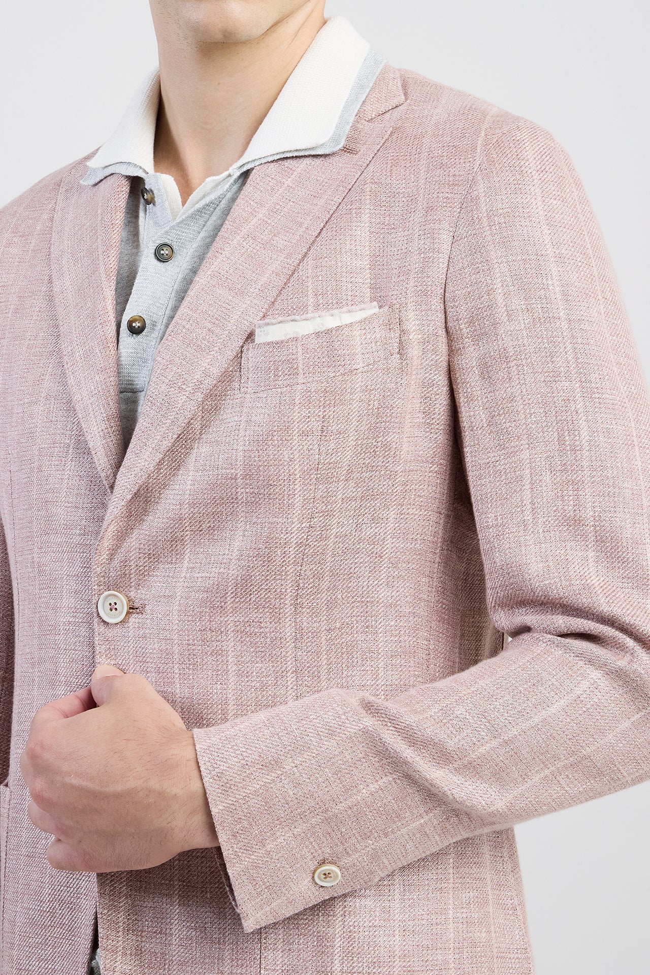 Single-Breasted Linen Cashmere and Silk Slim Suit | Eleventy - Image 4