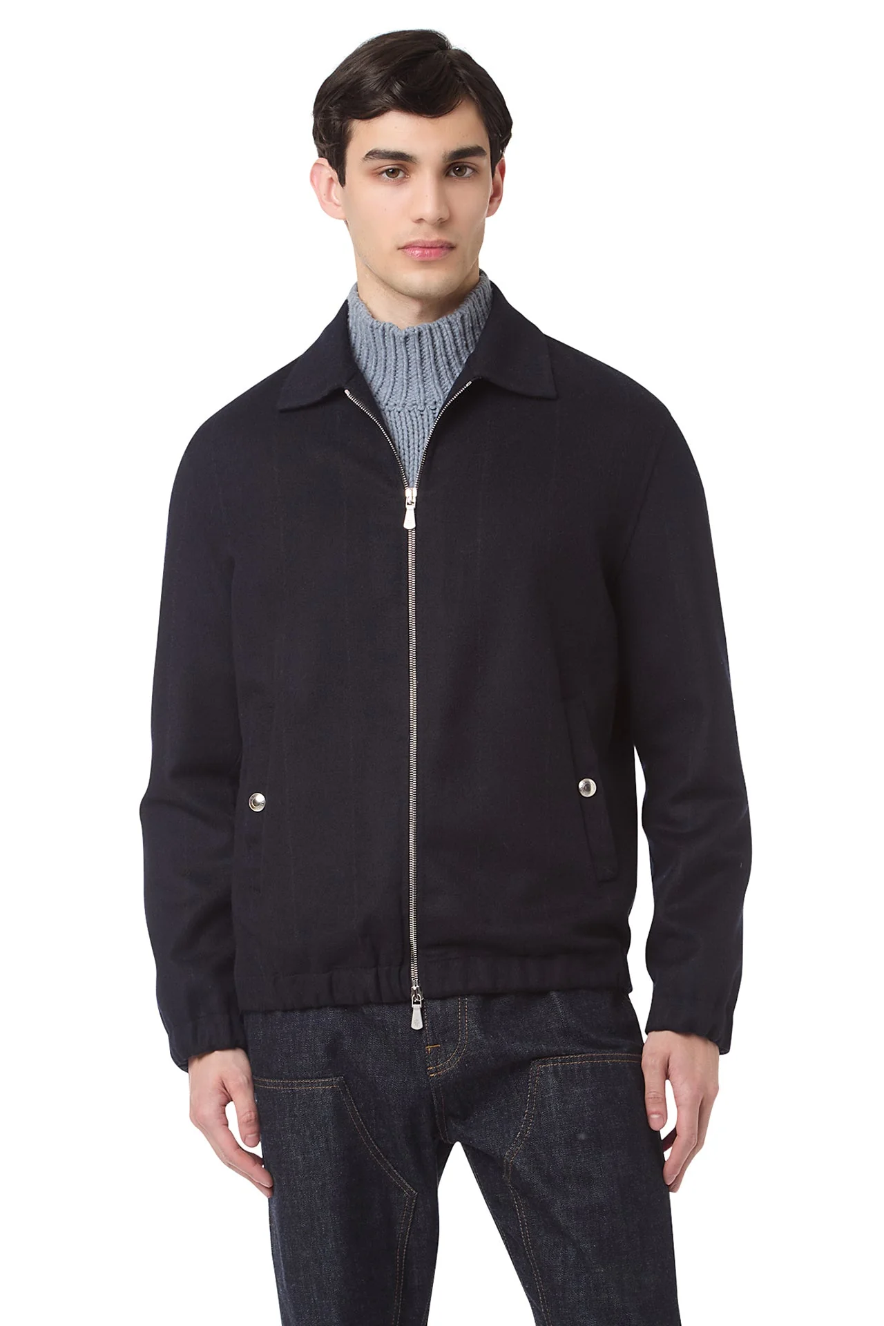 FULL ZIP BOMBER JACKET WITH SHIRT COLLAR - Image 2