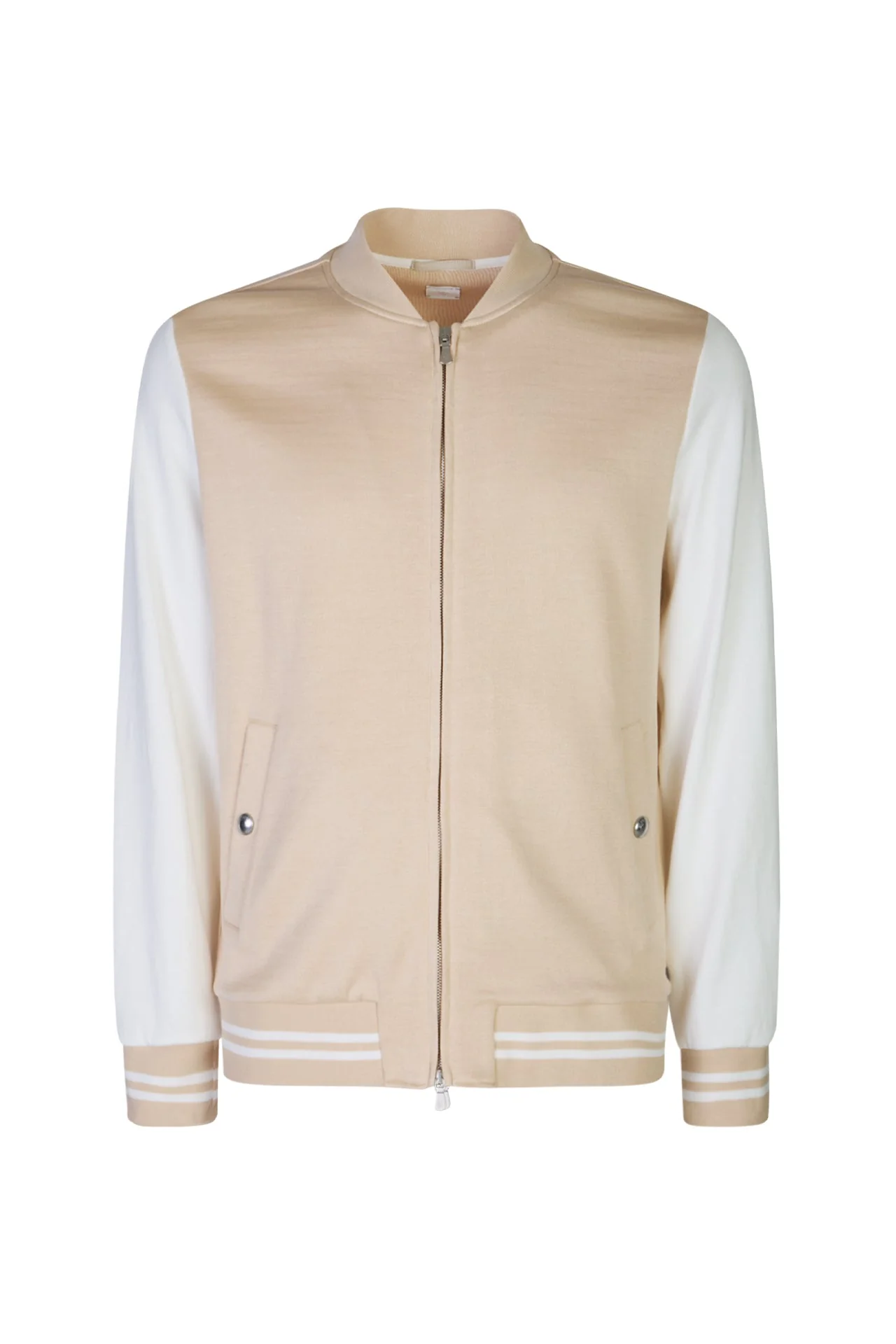 Giza Cotton Full-Zip Bomber Jacket with Ribbed Cuffs | Eleventy