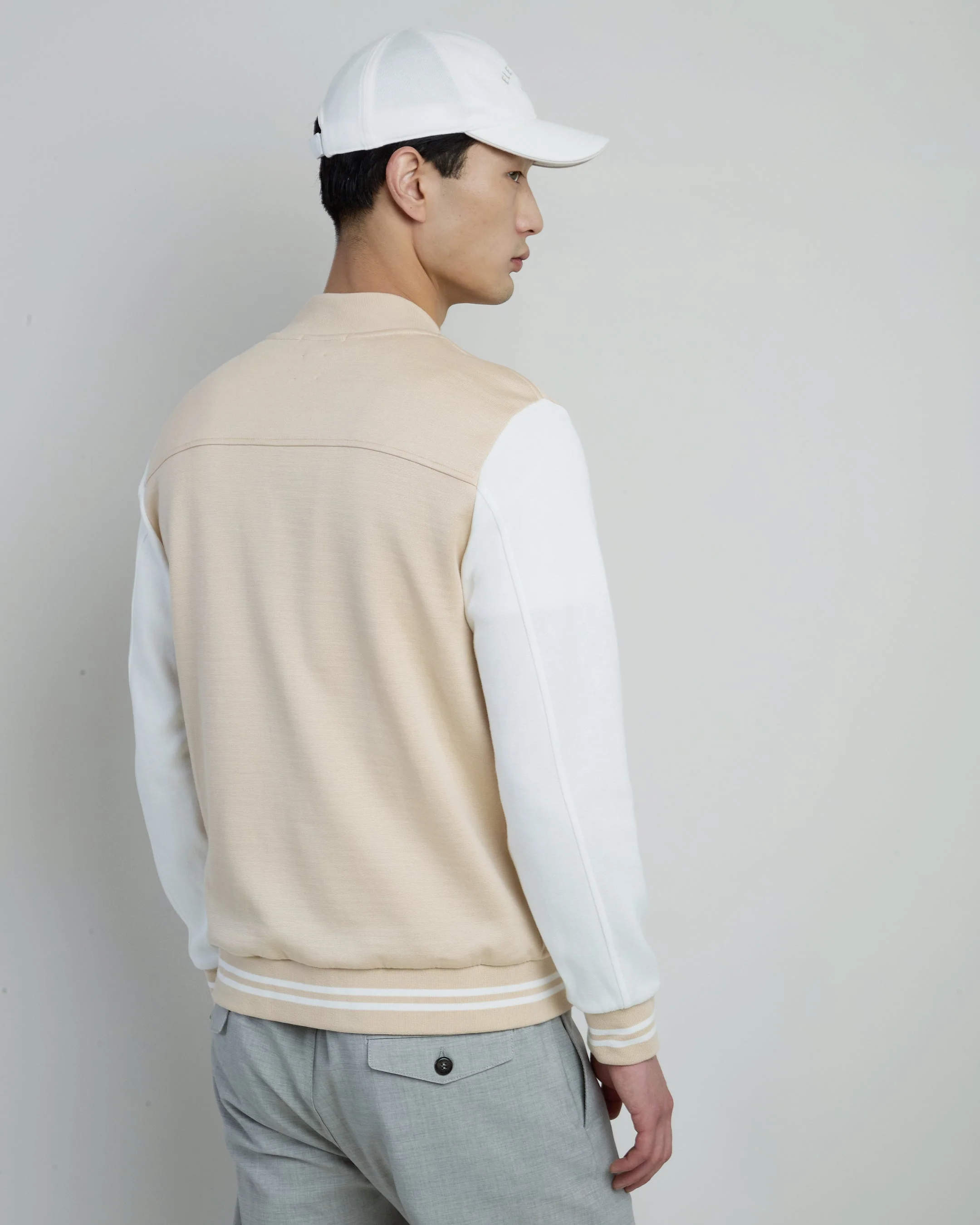 Giza Cotton Full-Zip Bomber Jacket with Ribbed Cuffs | Eleventy - Image 3