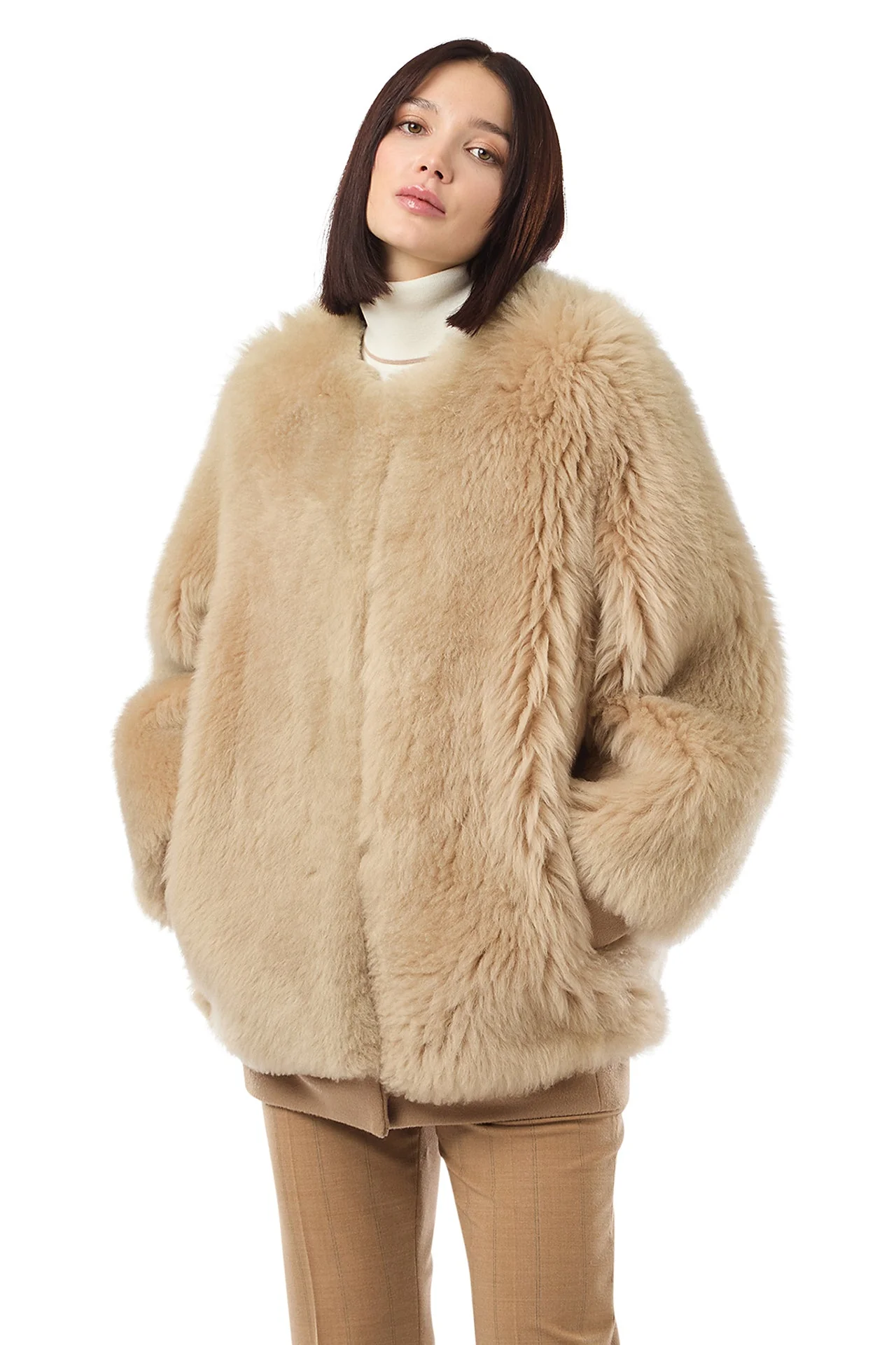 SHEARLING BOMBER JACKET SHEARLING + WOOL - Image 2