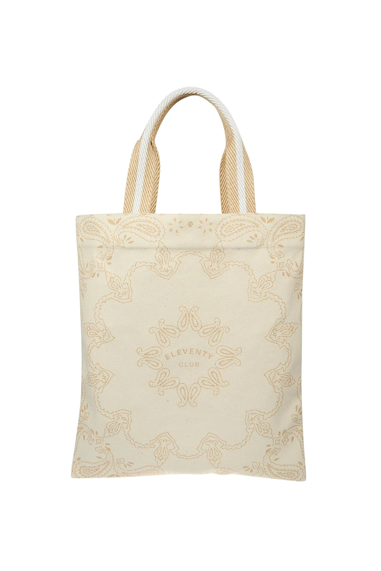Men's Printed Cotton Canvas Tote Bag with Paisley | Eleventy