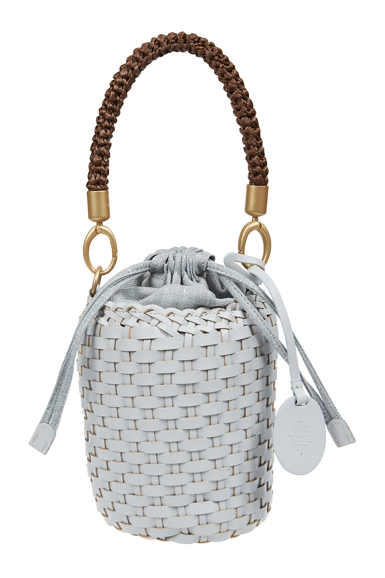 Woven Buffalo Leather Bucket Bag for Women | Eleventy - Image 3