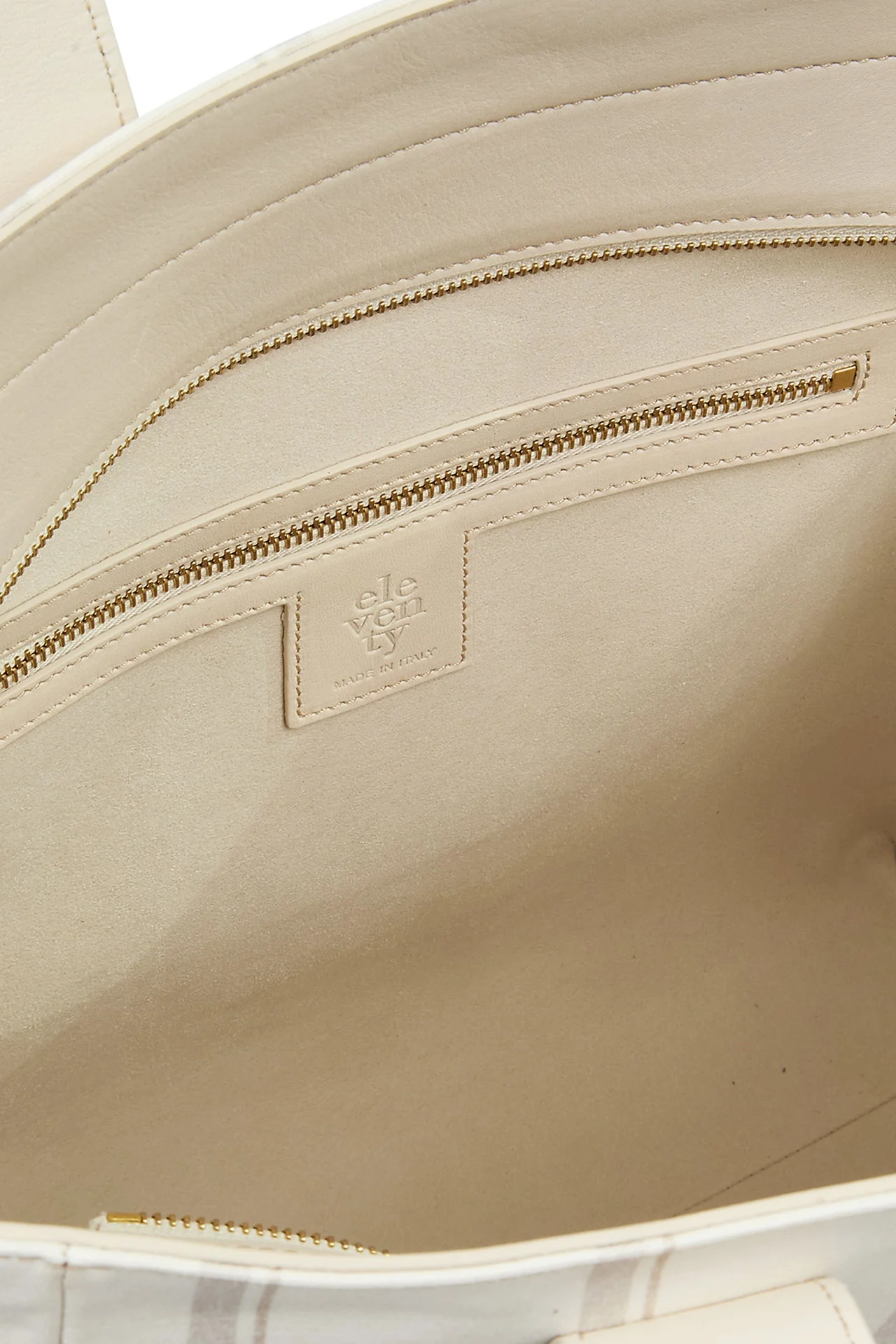 Men's Striped Cotton Canvas and Calfskin Leather Tote | Eleventy - Image 3
