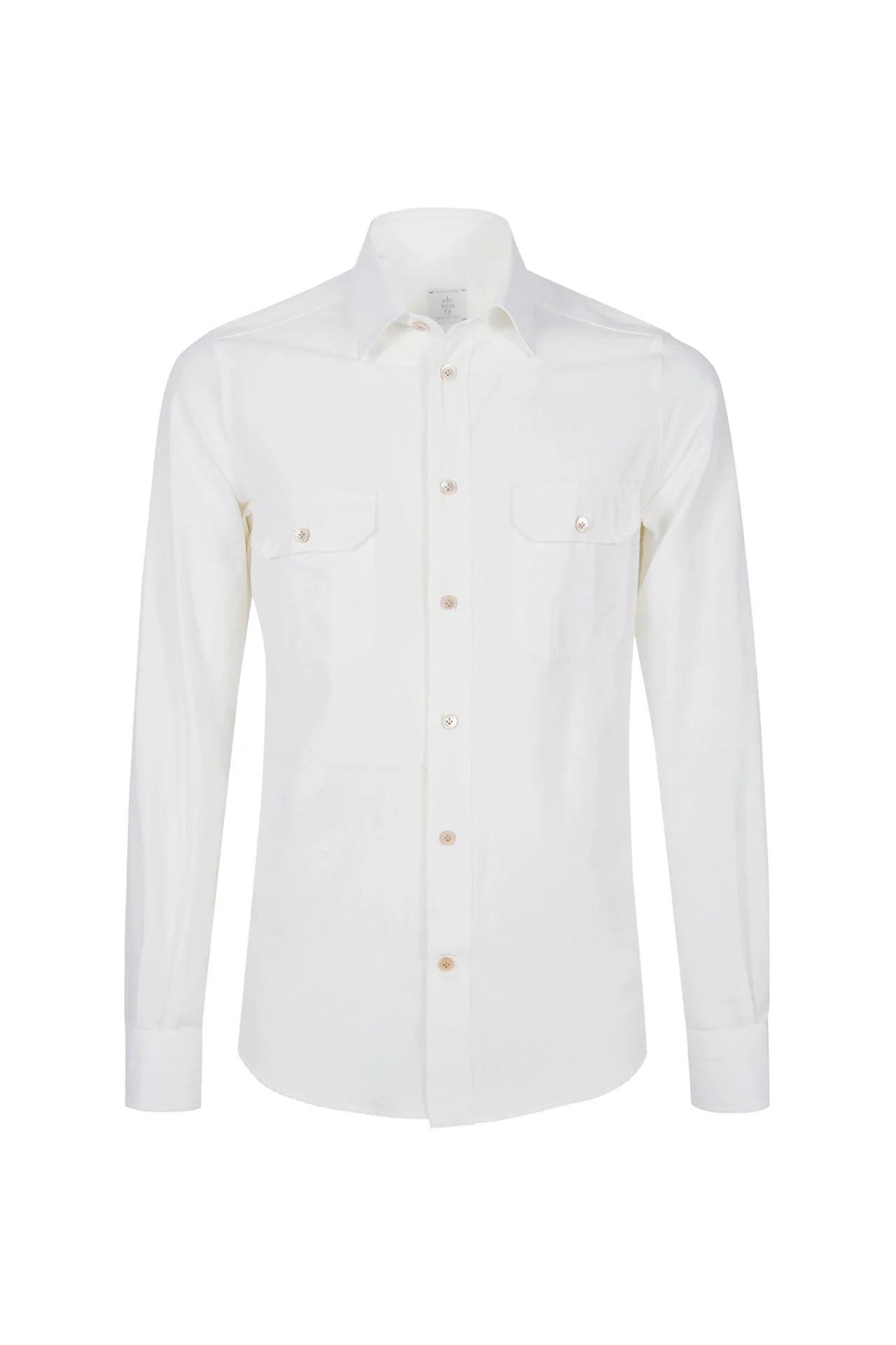 Men's Cotton Shirt with Chest Pockets and Pearl Buttons | Eleventy