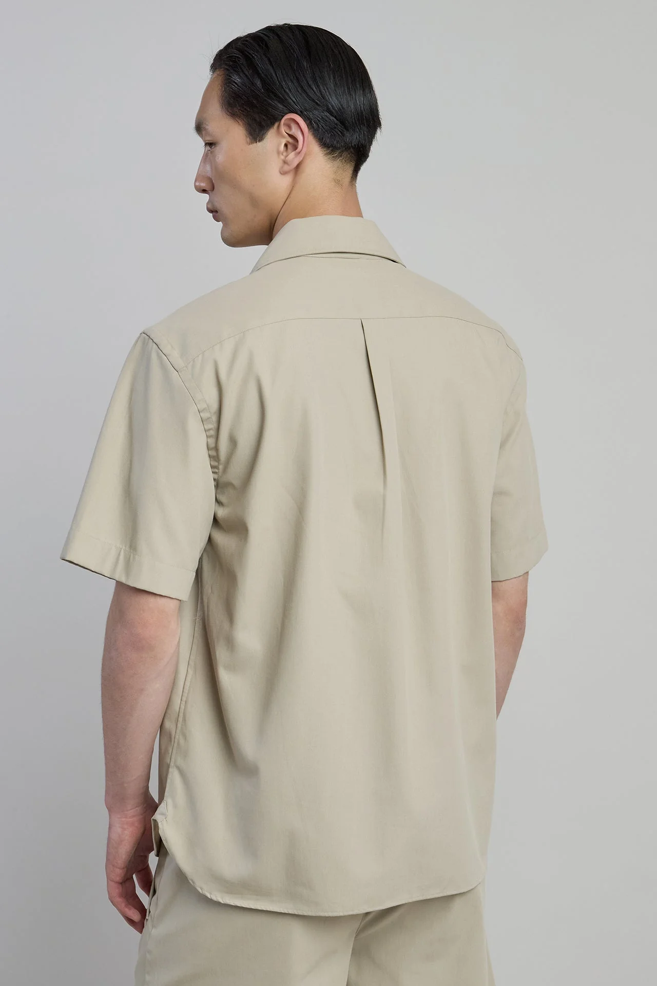 Men's Short Sleeve Cotton Shirt with Bowling Collar | Eleventy - Image 3