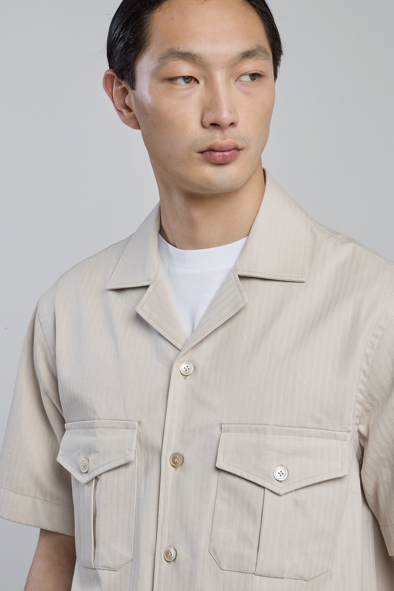 Men's Embroidered Cotton Bowling Collar Shirt | Eleventy - Image 3