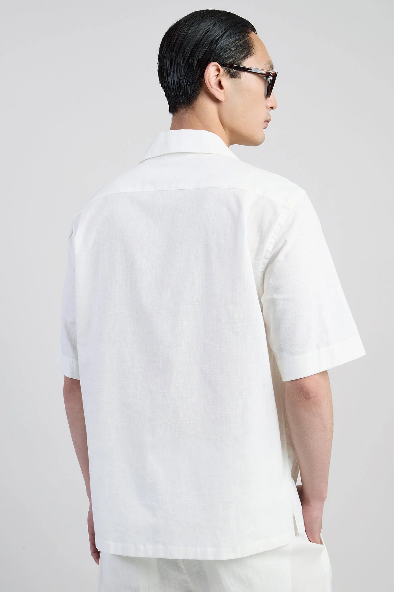 Embroidered Cotton Shirt with Bowling Collar | Eleventy - Image 3