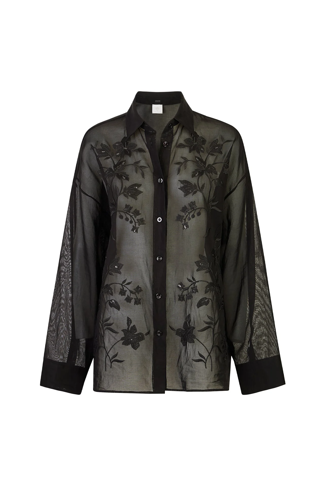 Women's Japanese Cotton Gauze Shirt with Embroidery | Eleventy