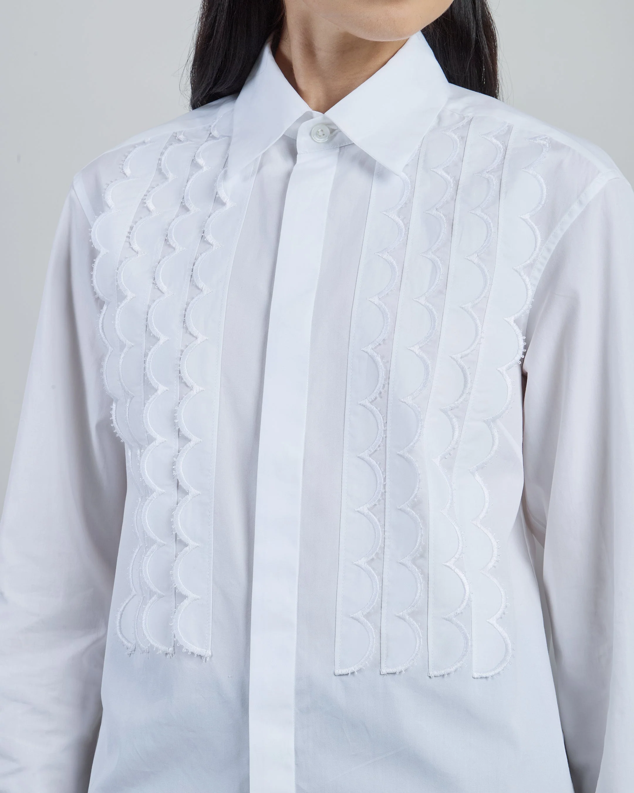 Women's Oversized Pleated Cotton Poplin Shirt | Eleventy - Image 4