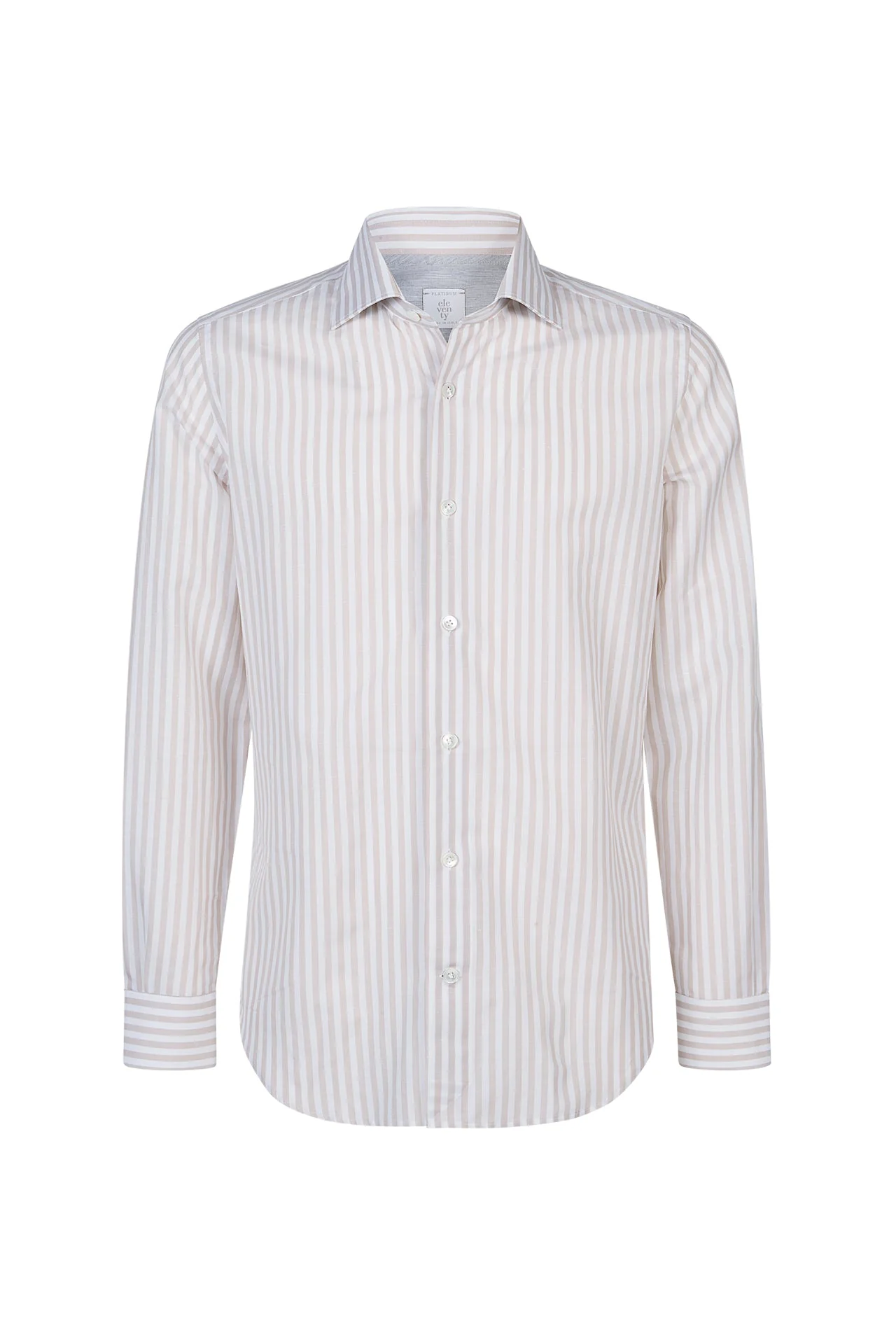 Men's Slim Fit Striped Cotton and Linen Shirt | Eleventy