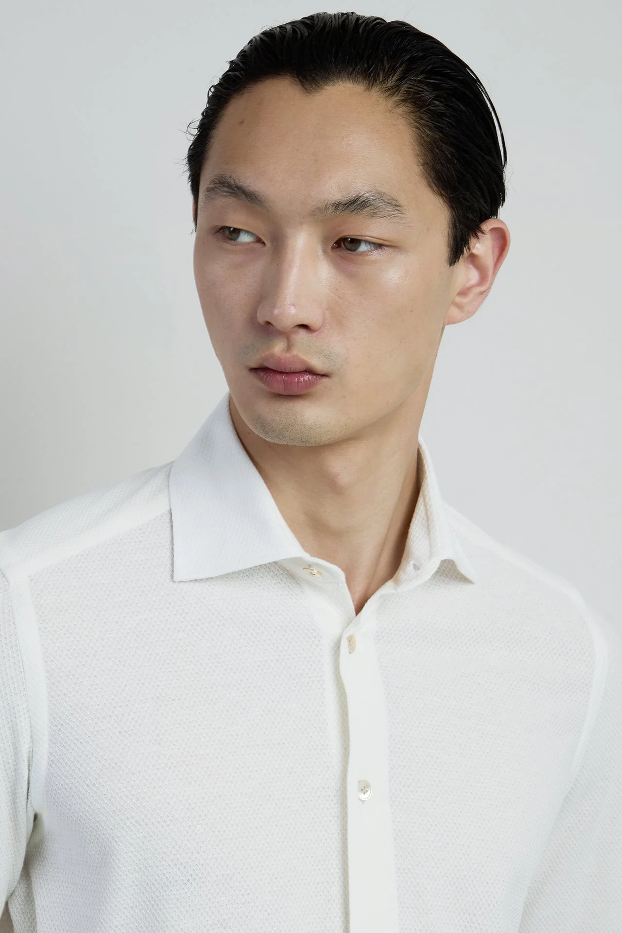Men's Slim Fit Dandy Shirt in Cotton Linen Jersey | Eleventy - Image 4