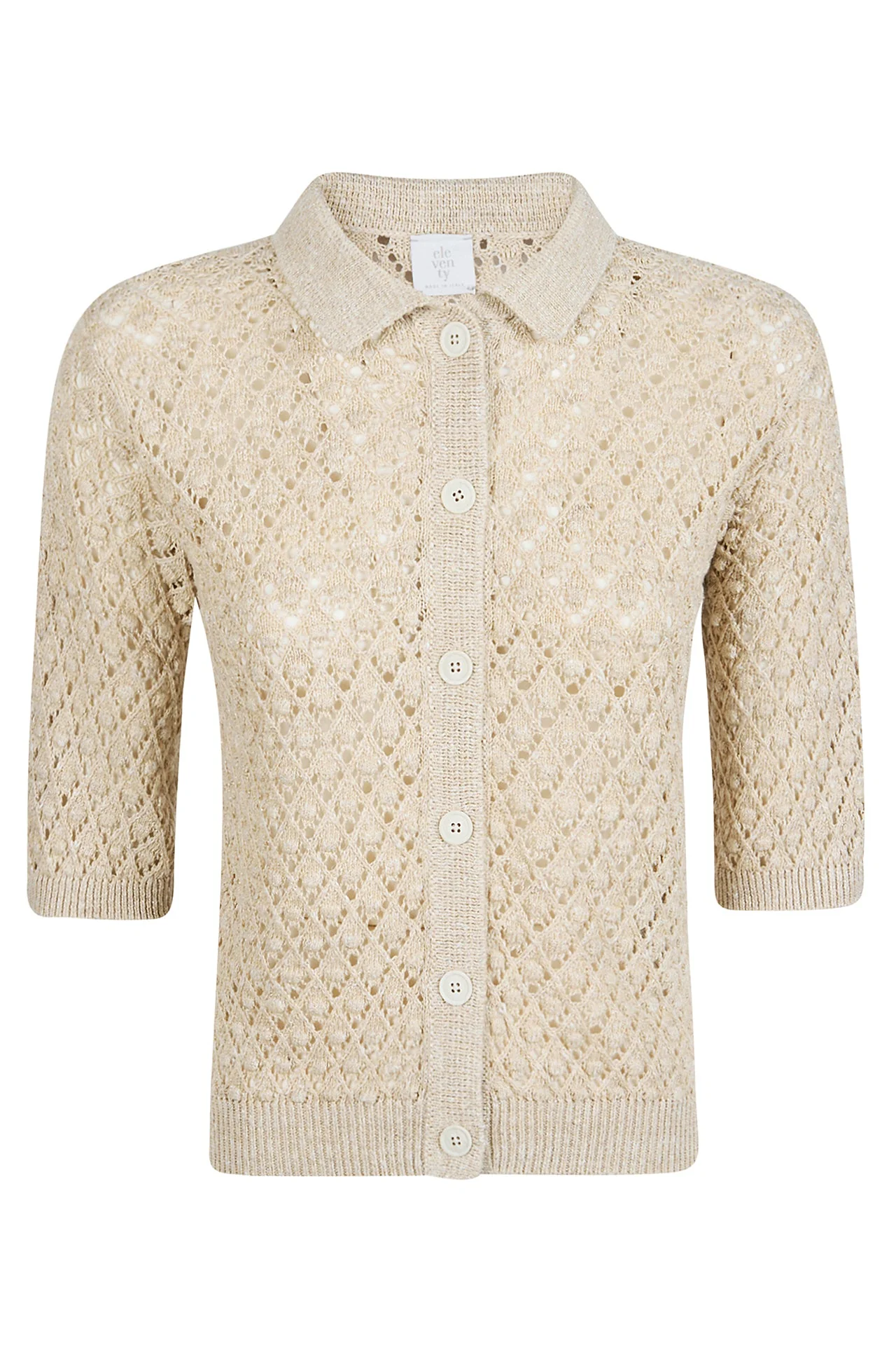 Women's Linen Cotton and Silk Knitted Overshirt | Eleventy - Image 5