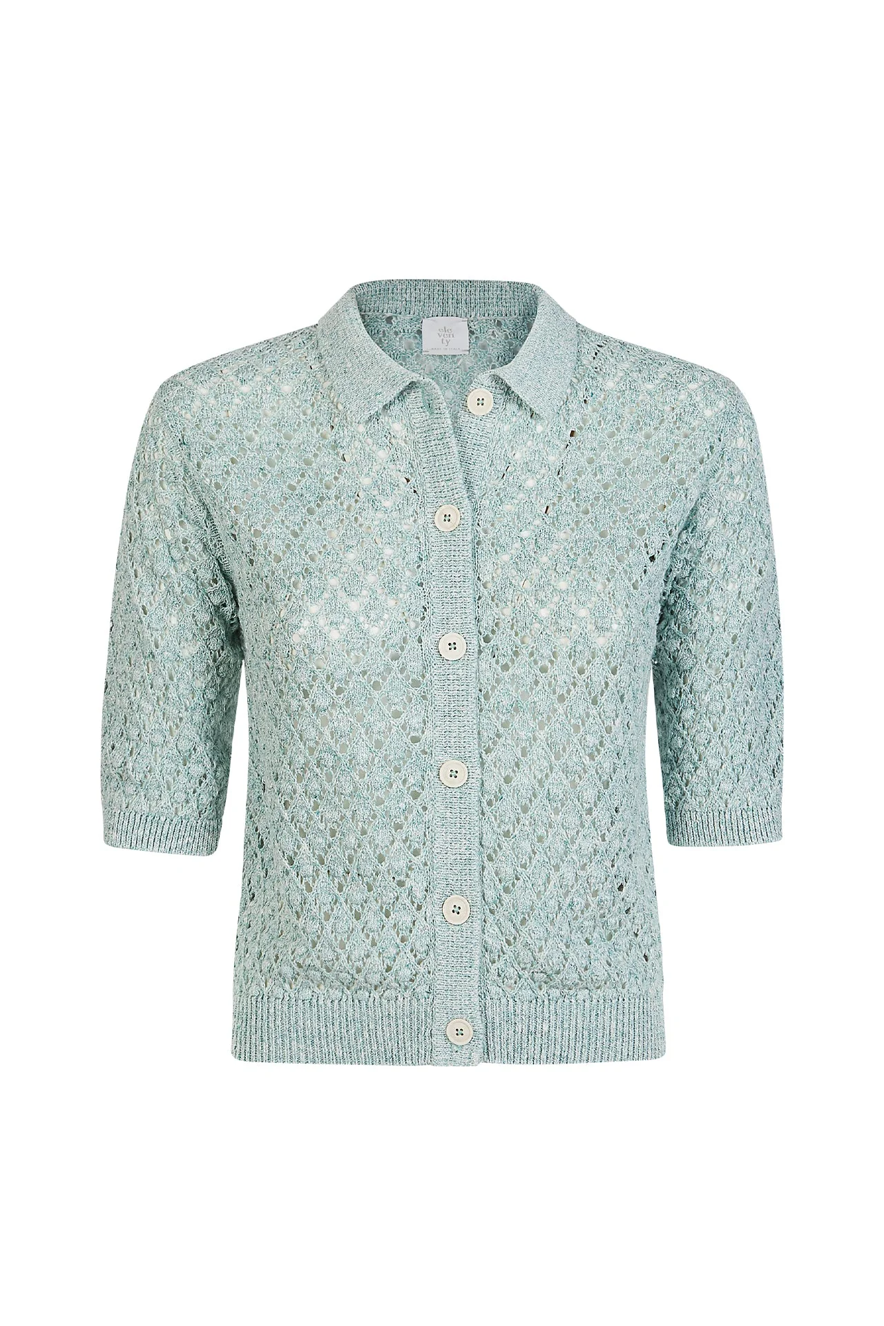 Women's Linen Cotton and Silk Knitted Overshirt | Eleventy - Image 6