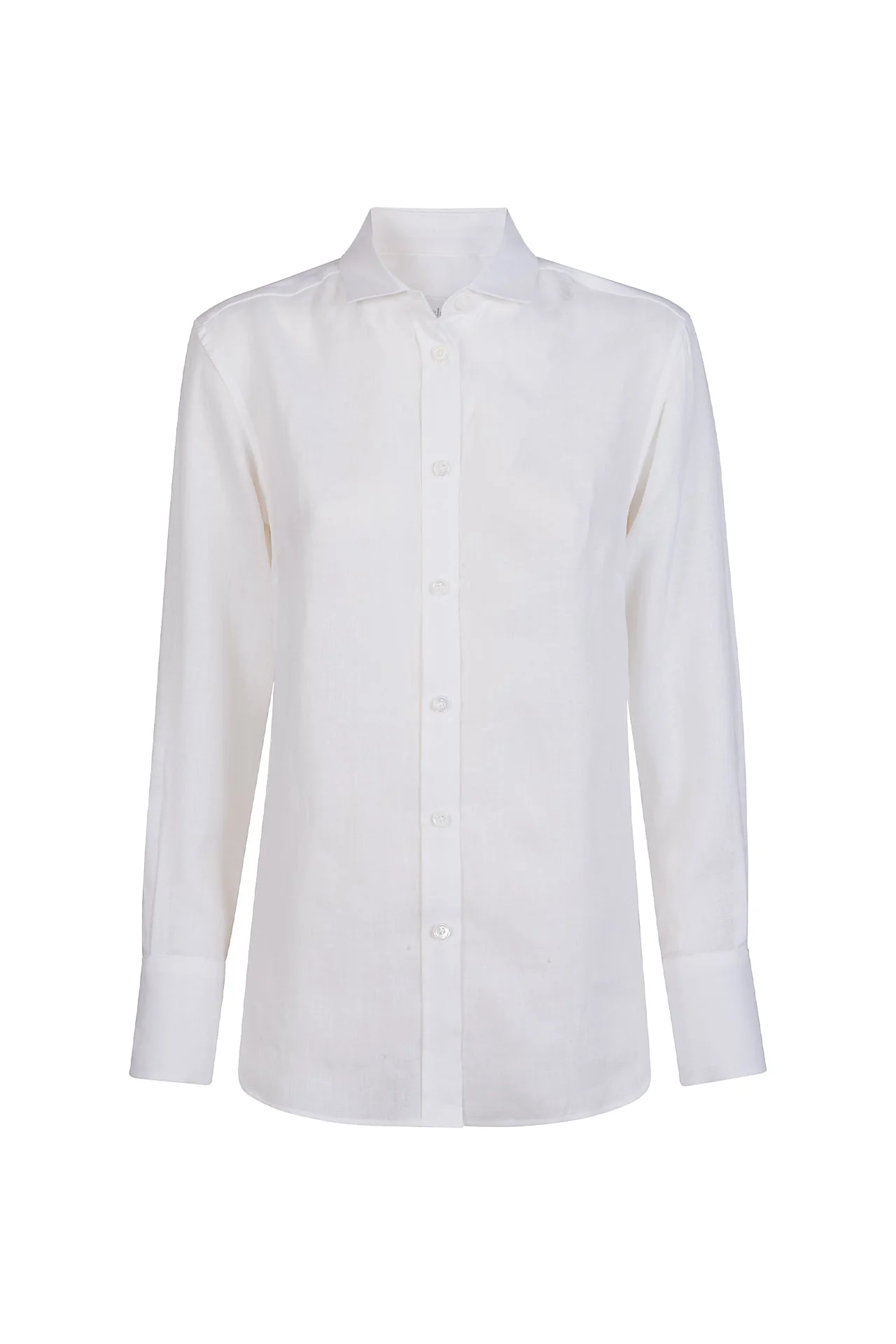 Women's Classic Linen Shirt with Spread Collar | Eleventy - Image 5
