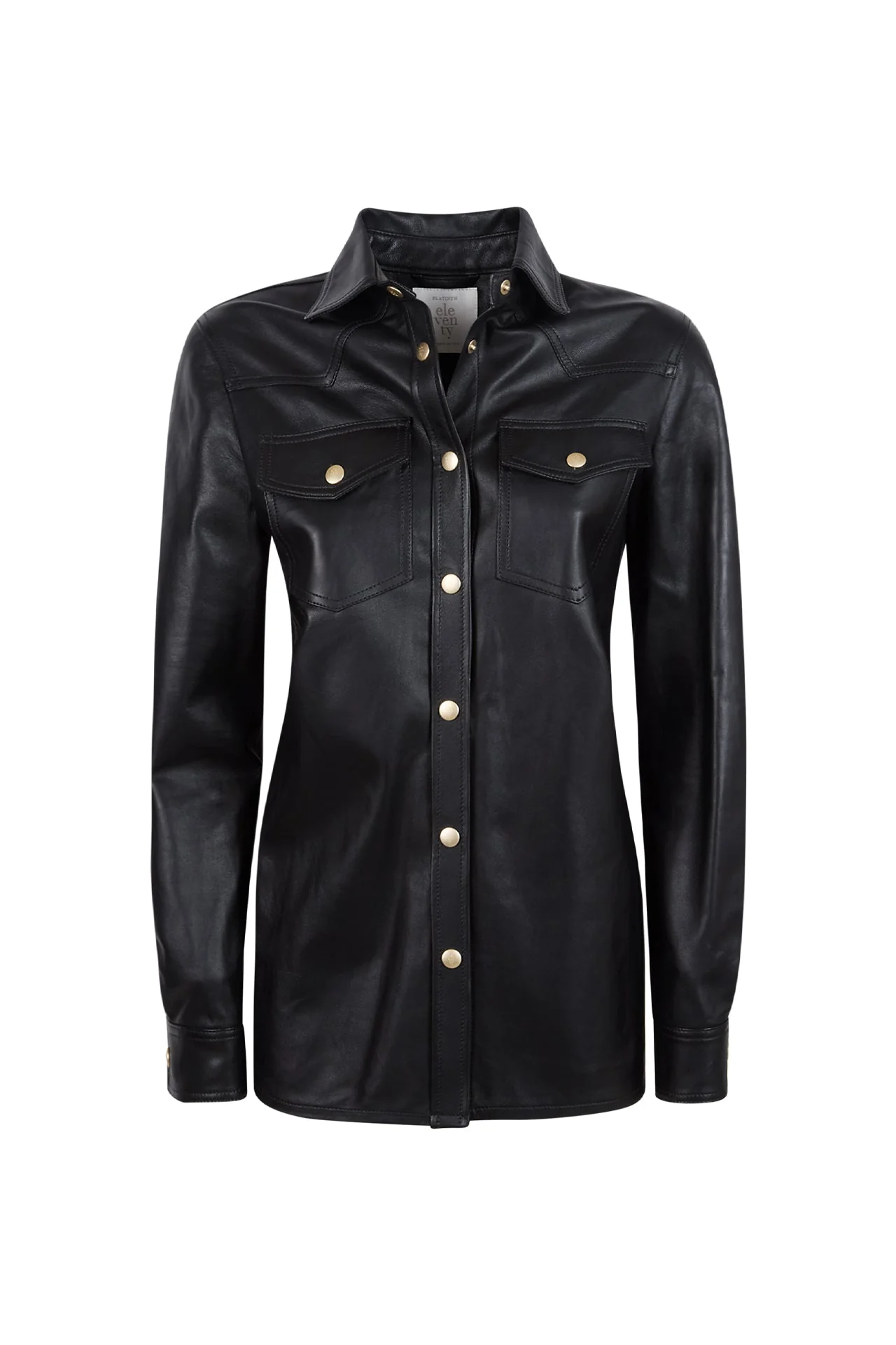 Women's Western-Style Nappa Lambskin and Suede Shirt | Eleventy - Image 5