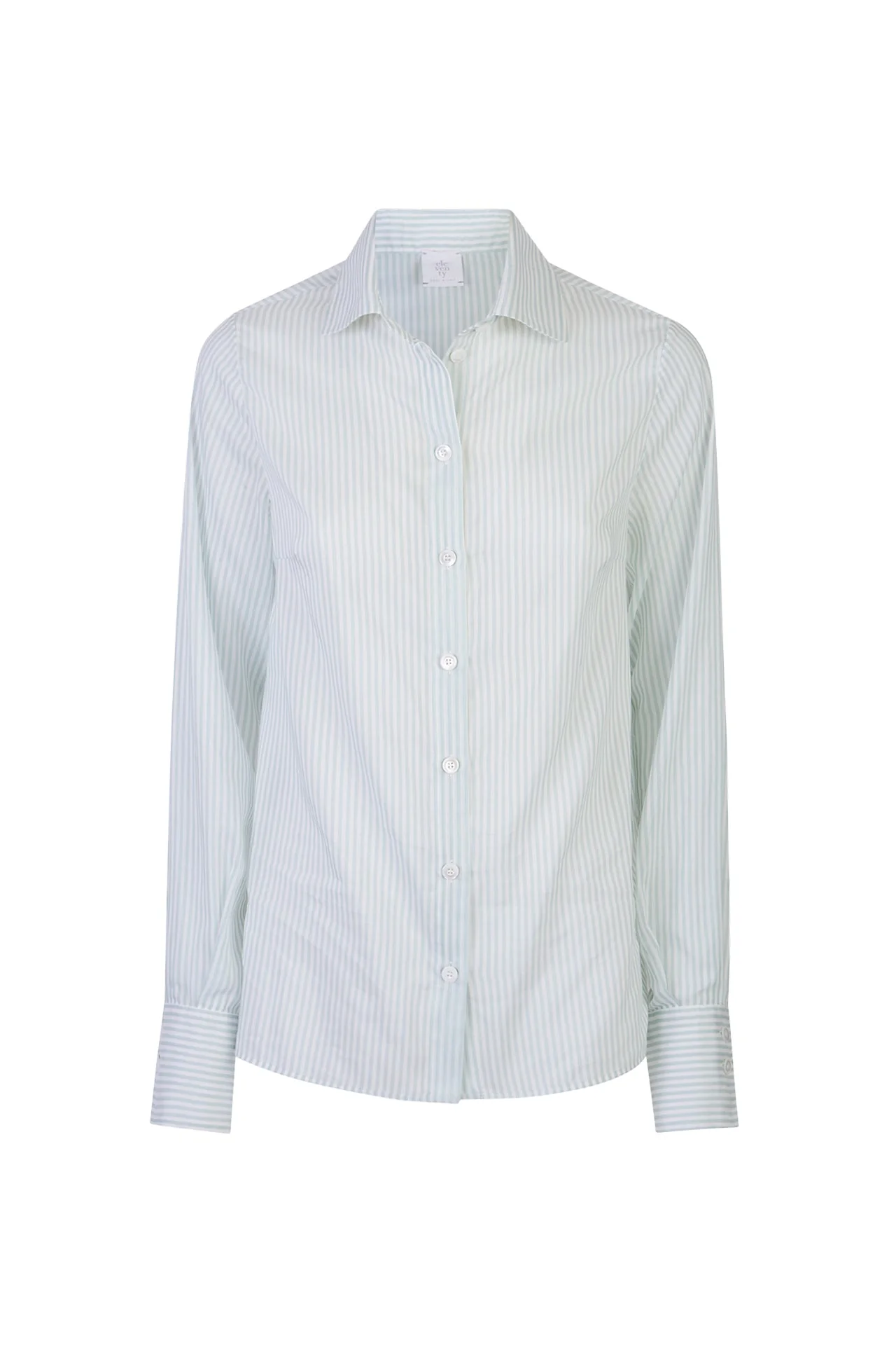 Women's Striped Silk and Cotton Shirt with French Collar | Eleventy