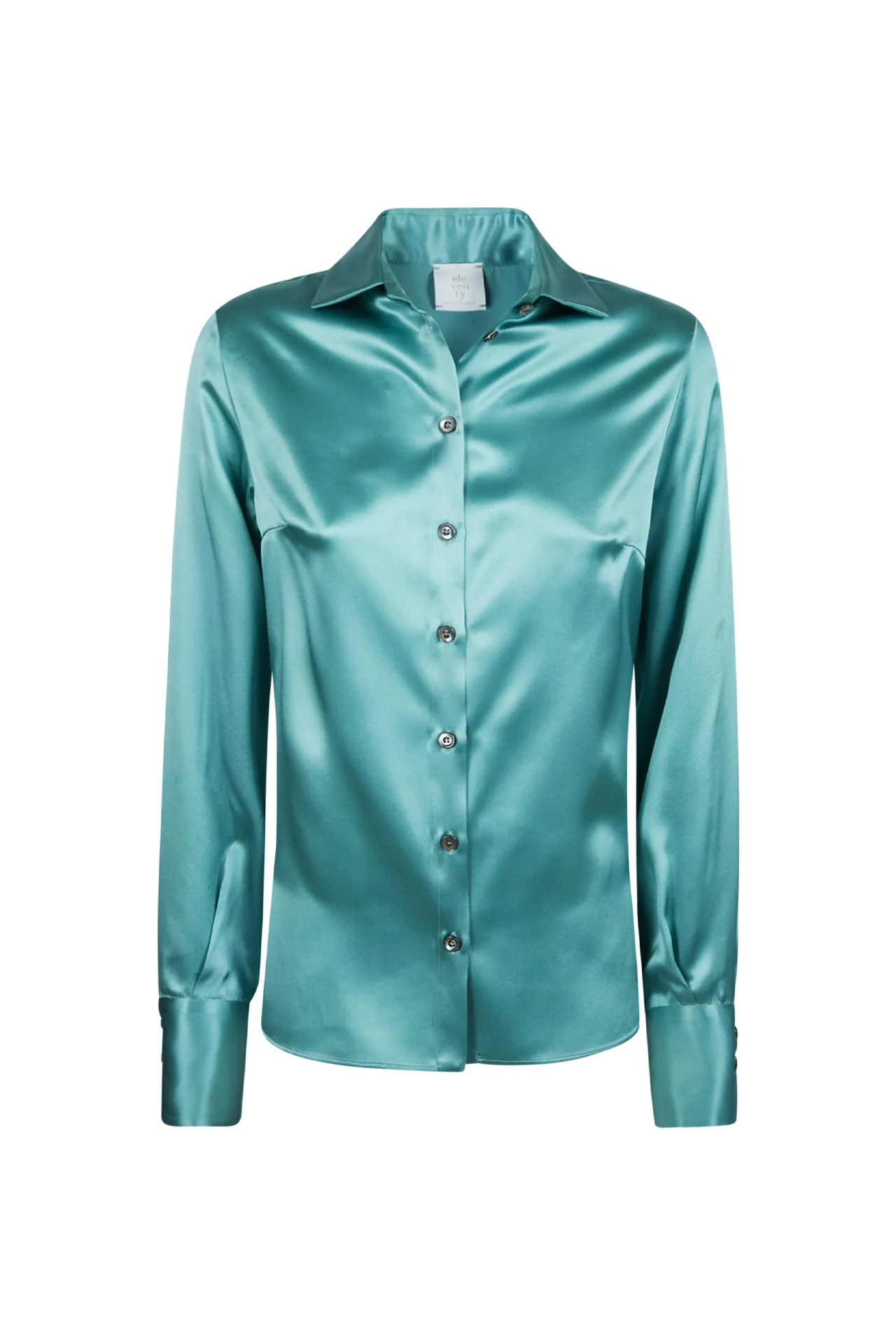 Women's Plain Double Silk Satin Shirt in Comasca Silk | Eleventy - Image 5