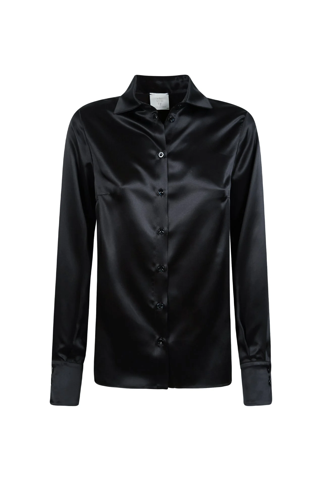 Women's Plain Double Silk Satin Shirt in Comasca Silk | Eleventy - Image 6