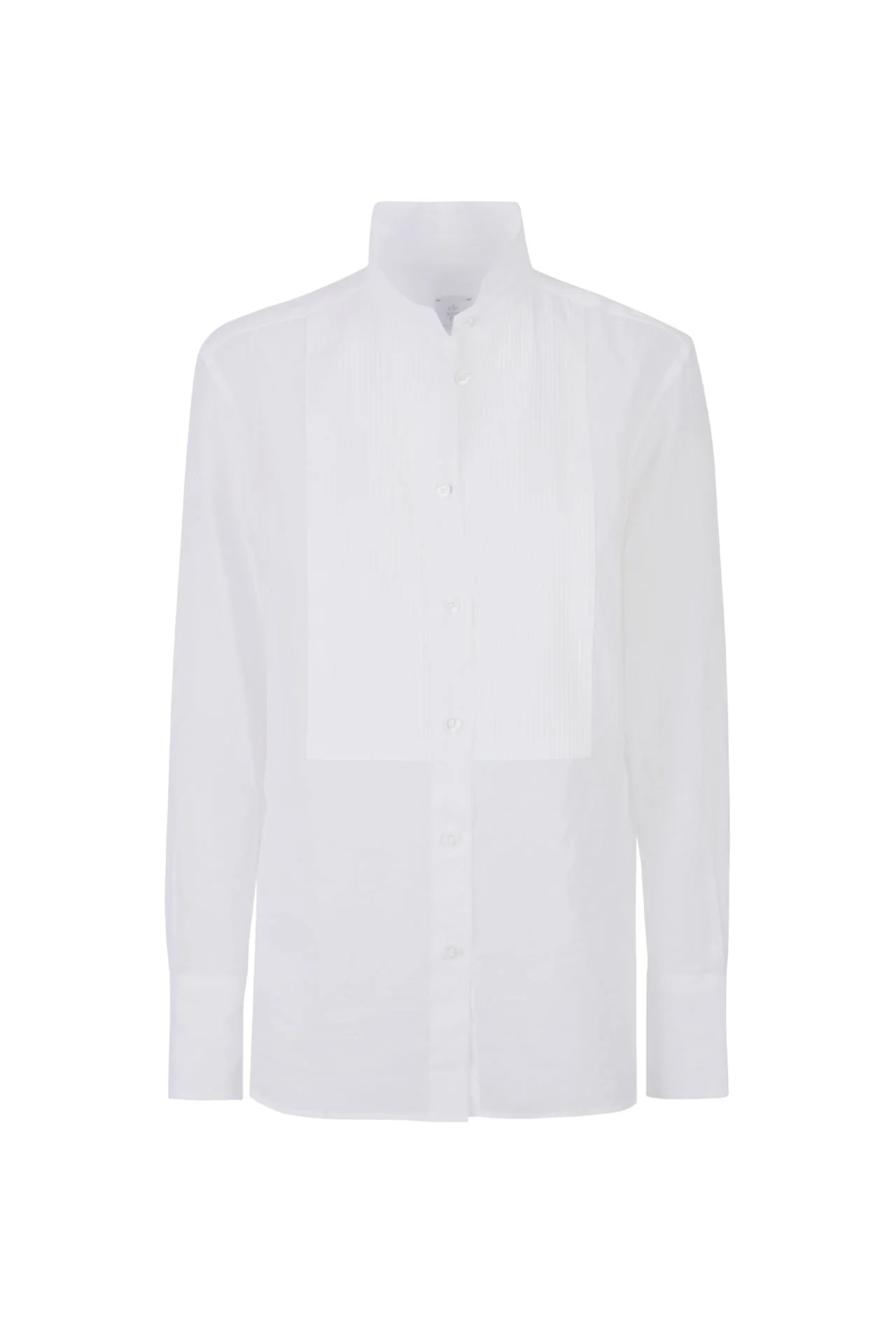 Women's Mock-Neck Tuxedo Shirt in Japanese Cotton | Eleventy