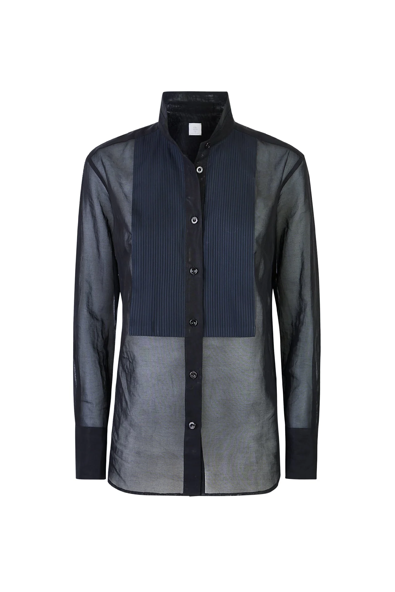 Women's Mock-Neck Tuxedo Shirt in Japanese Cotton | Eleventy - Image 5