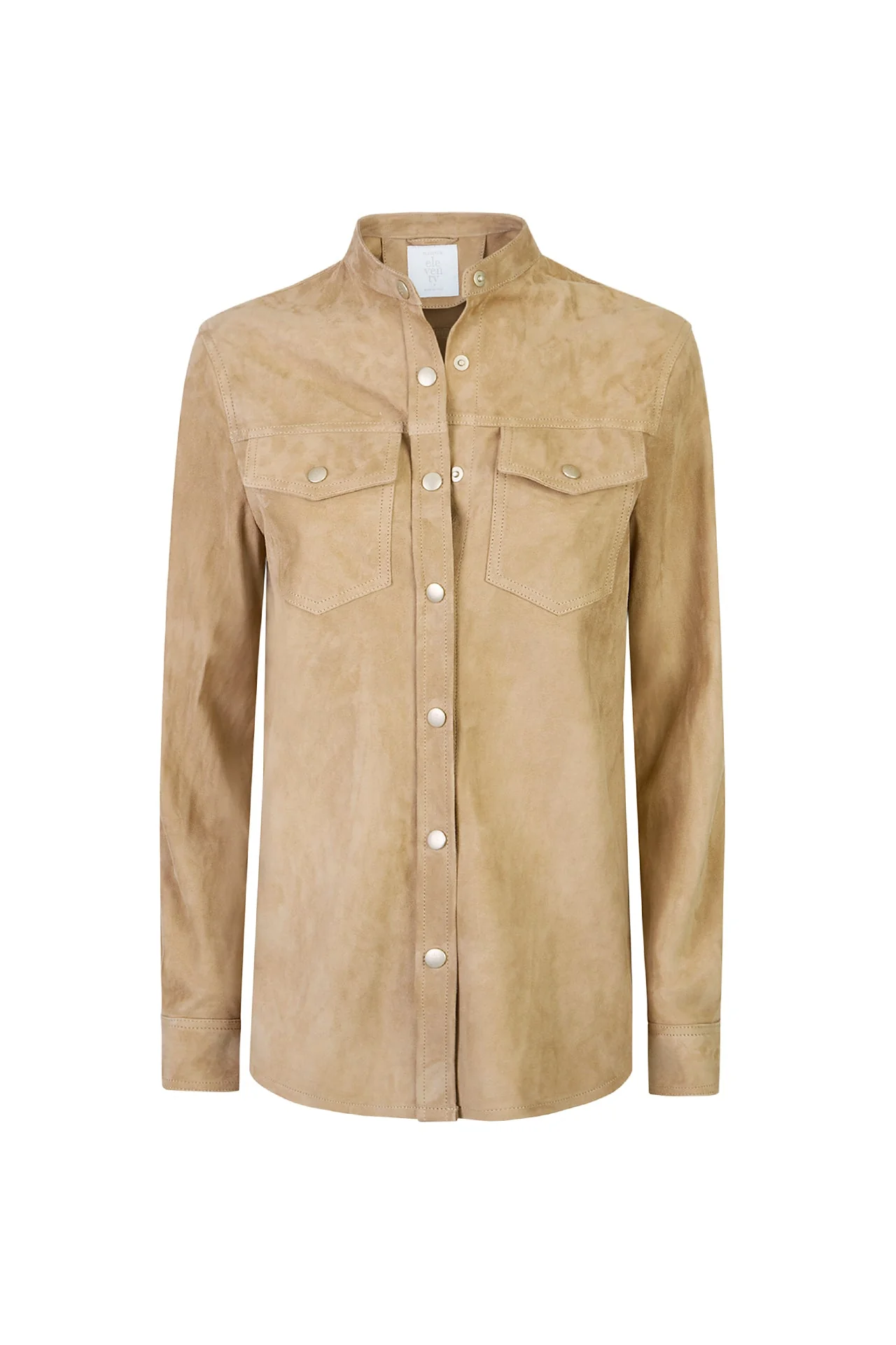 Women's Lightweight Lambskin Suede Western-Style Shirt | Eleventy