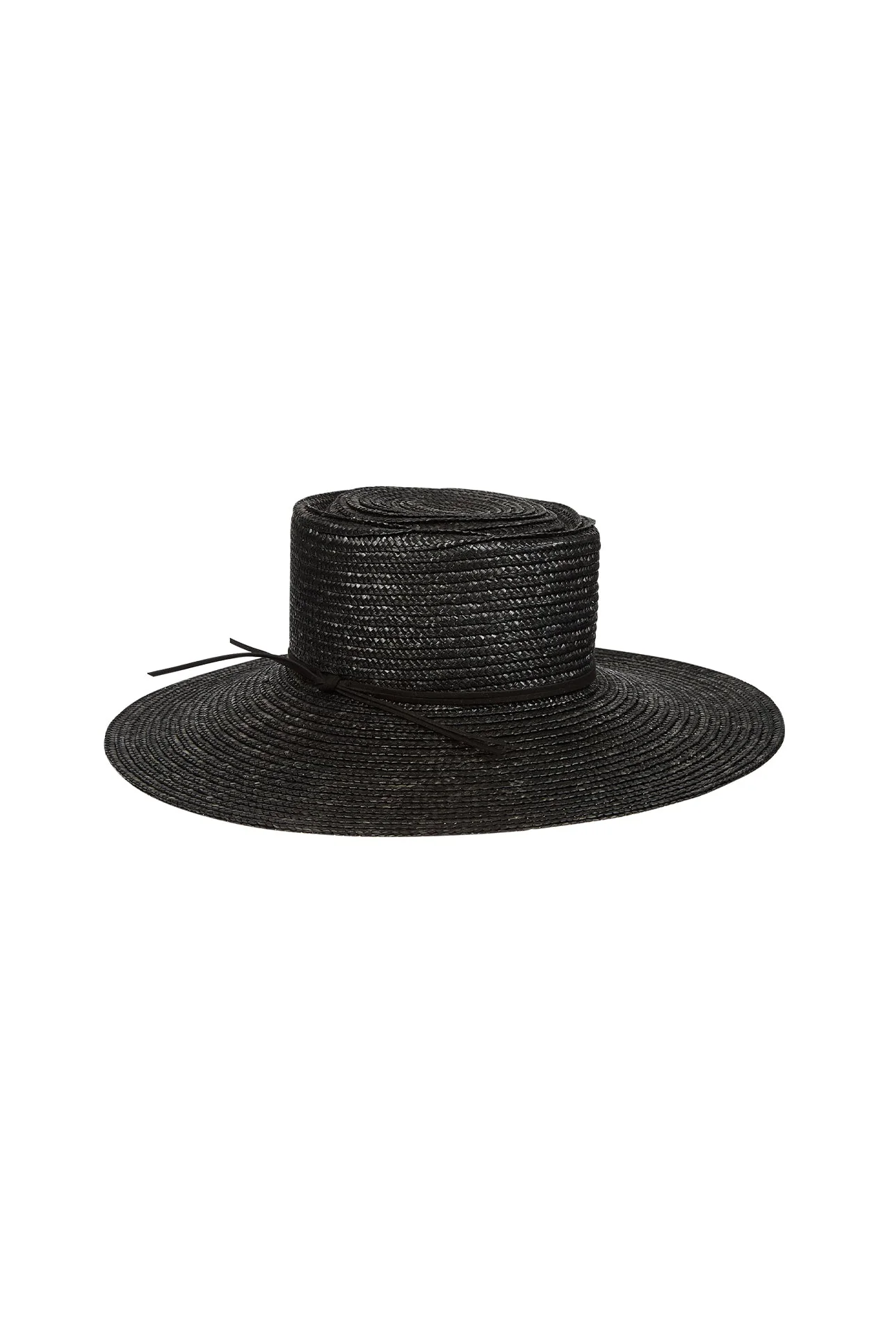 Wide-Brim Natural Straw Hat with Leather Ribbon | Eleventy