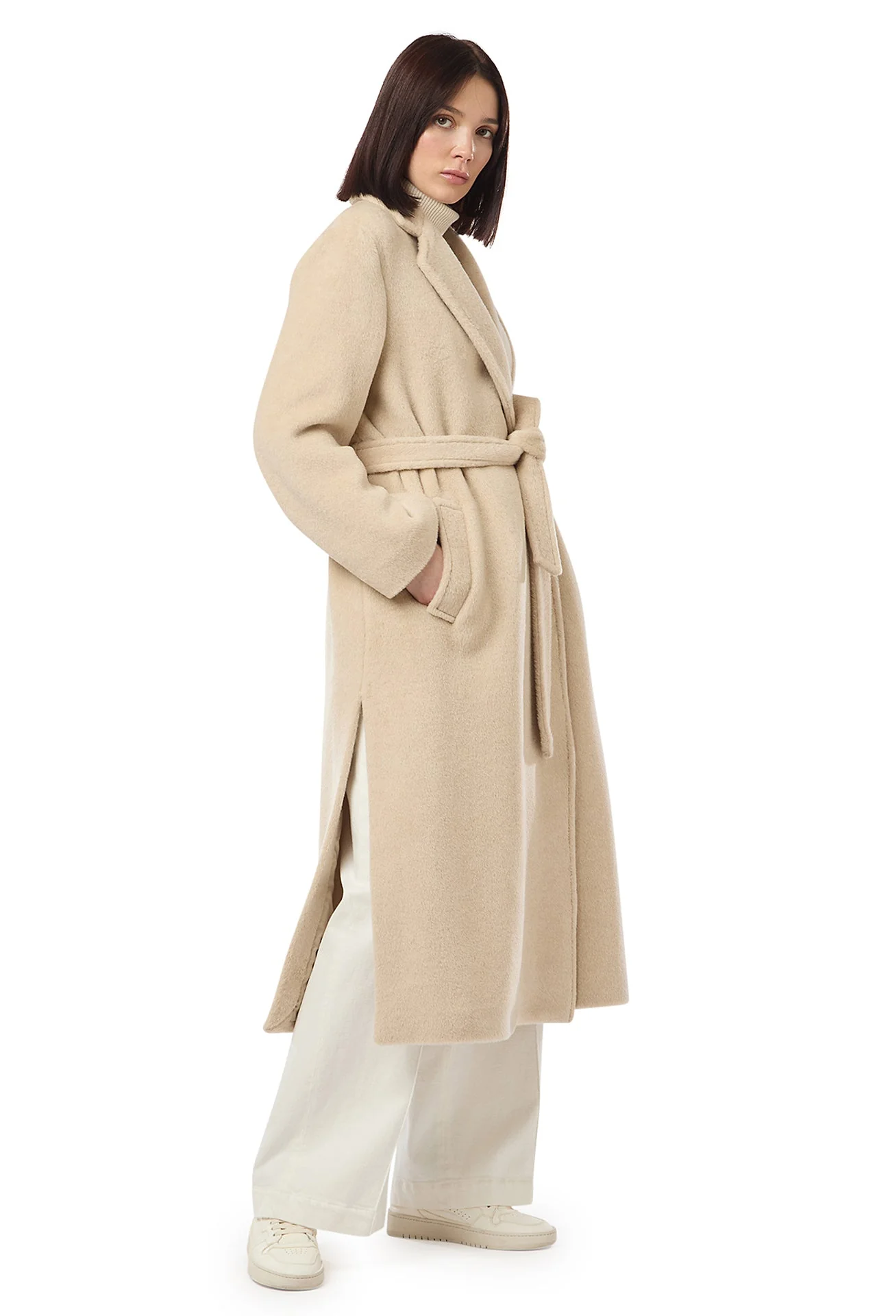 LONG COAT WITH BELT - Image 3