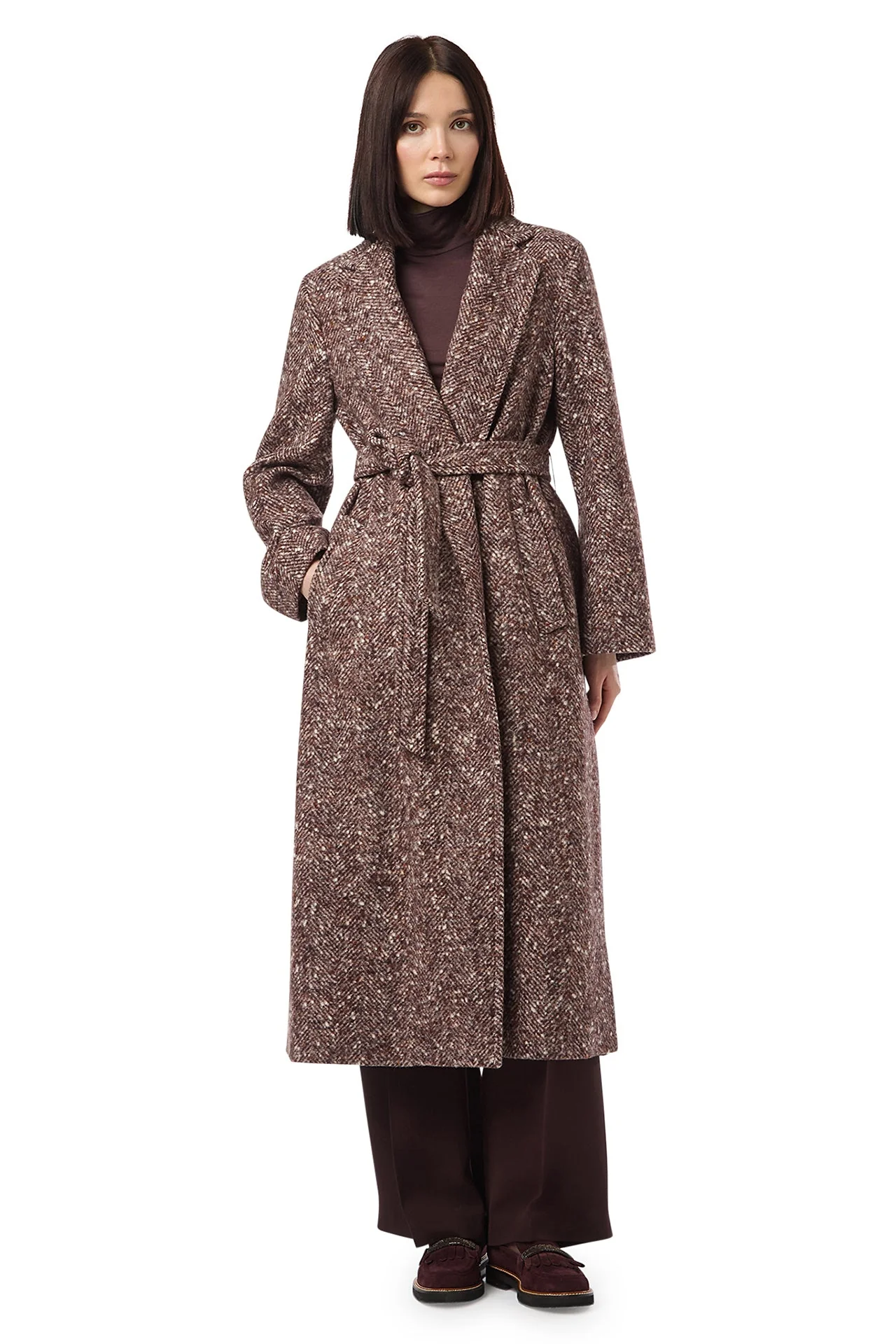 LONG COAT WITH BELT - Image 2