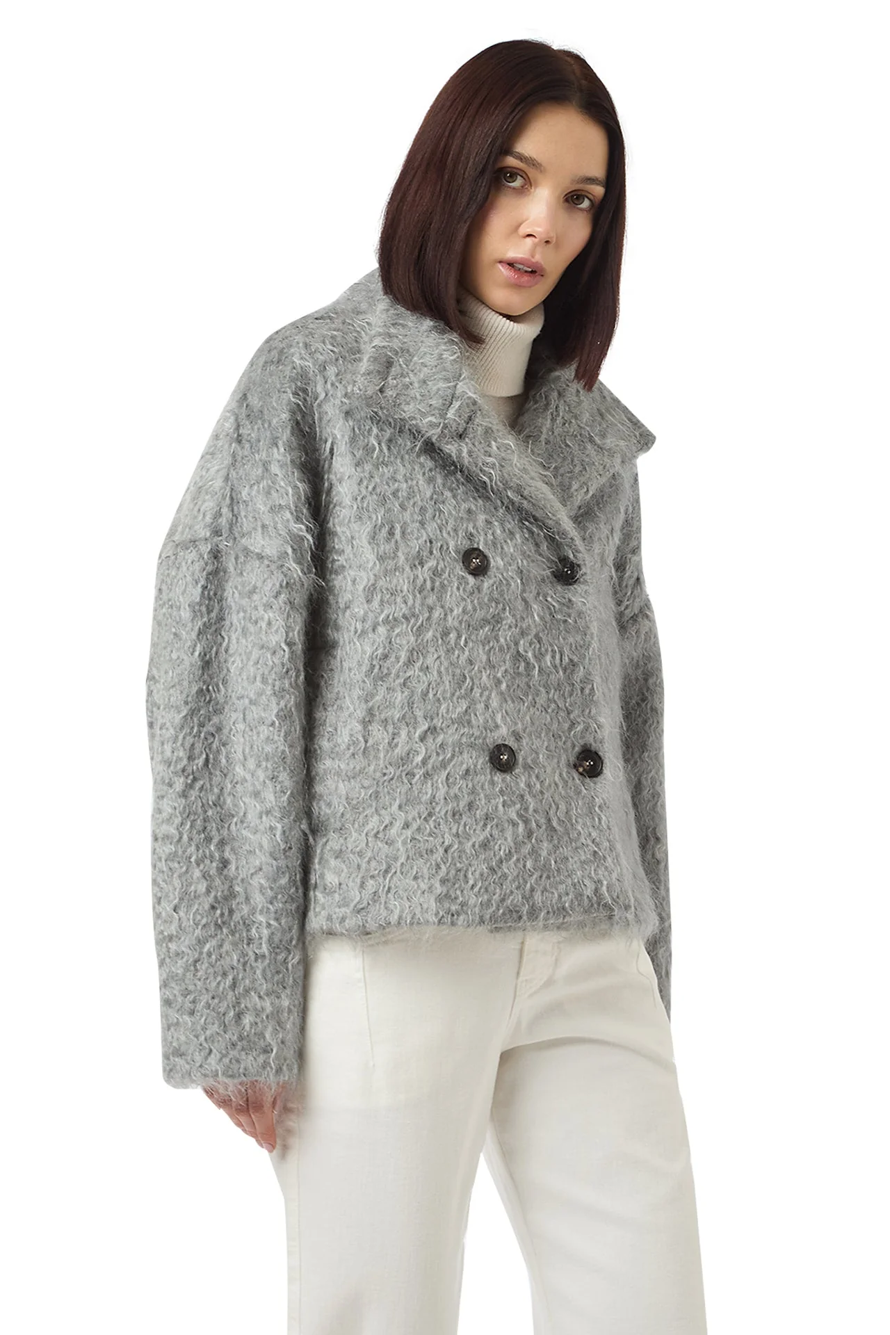 SHORT DOUBLE-BREASTED COAT - Image 3