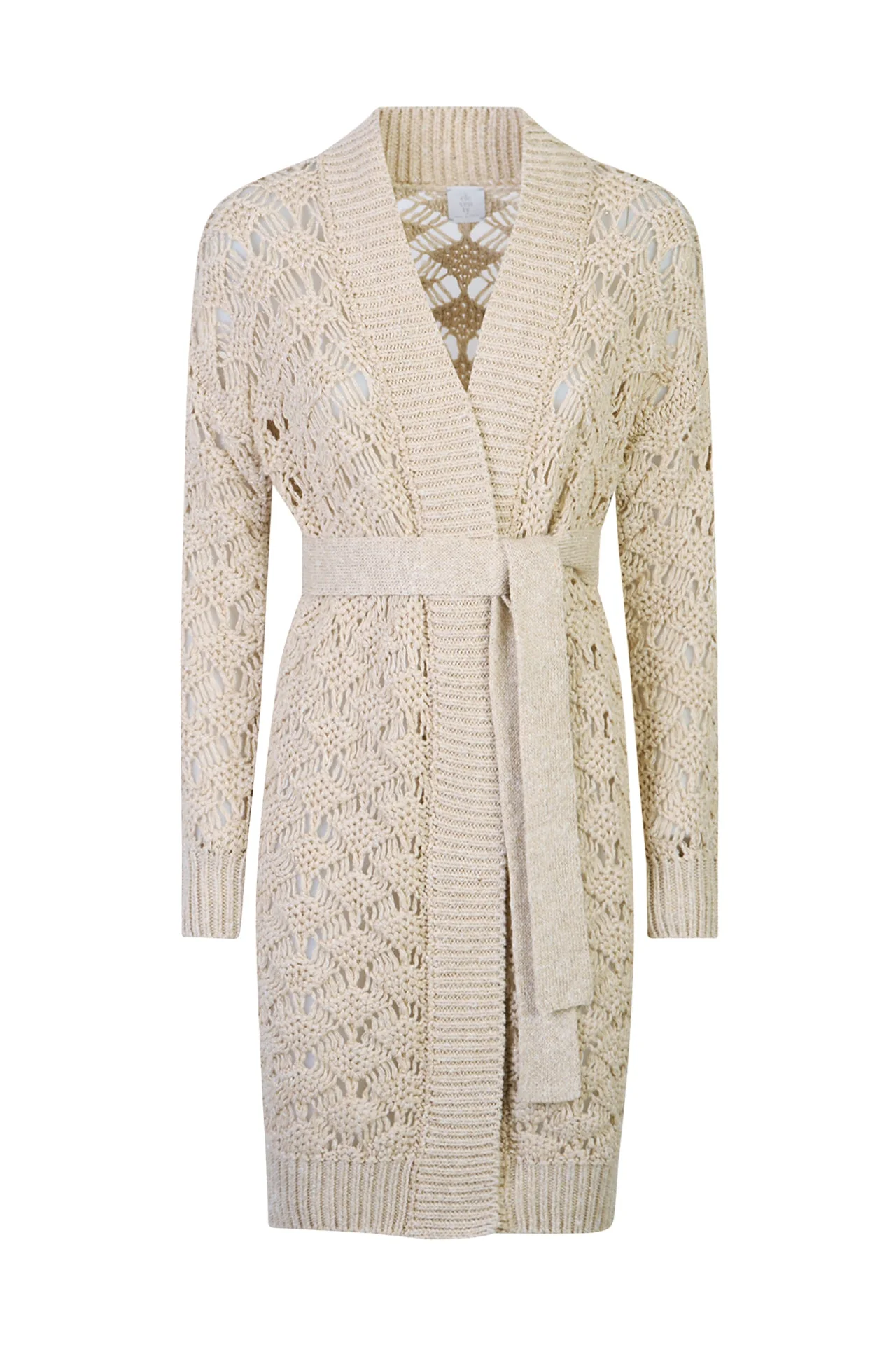 Women's Long Linen Cotton and Silk Cardigan with Belt | Eleventy