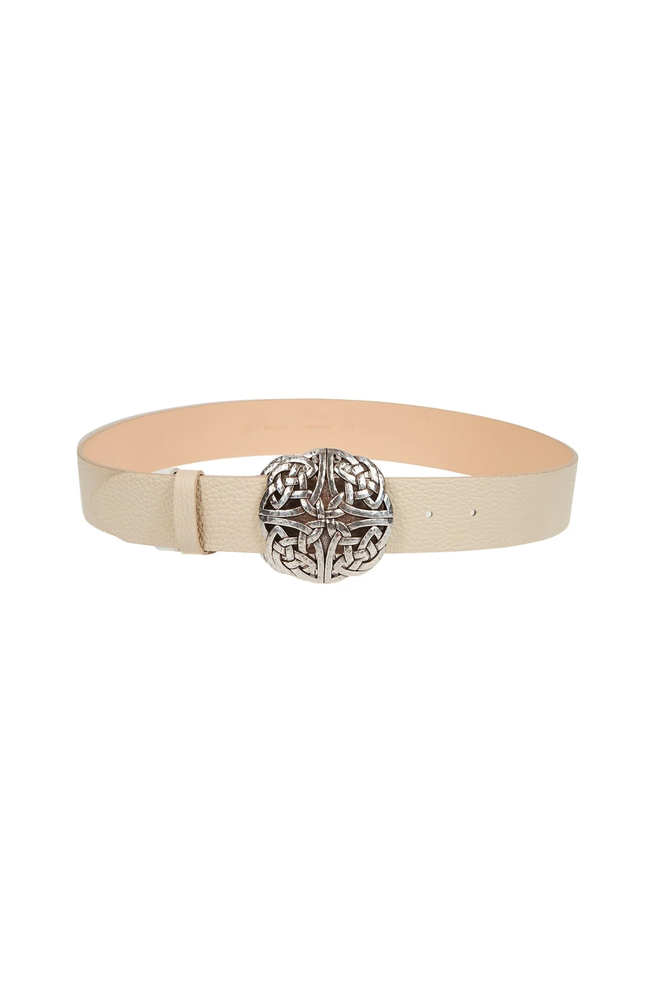 Women's Leather Belt with Braided Buckle | Eleventy - Image 2