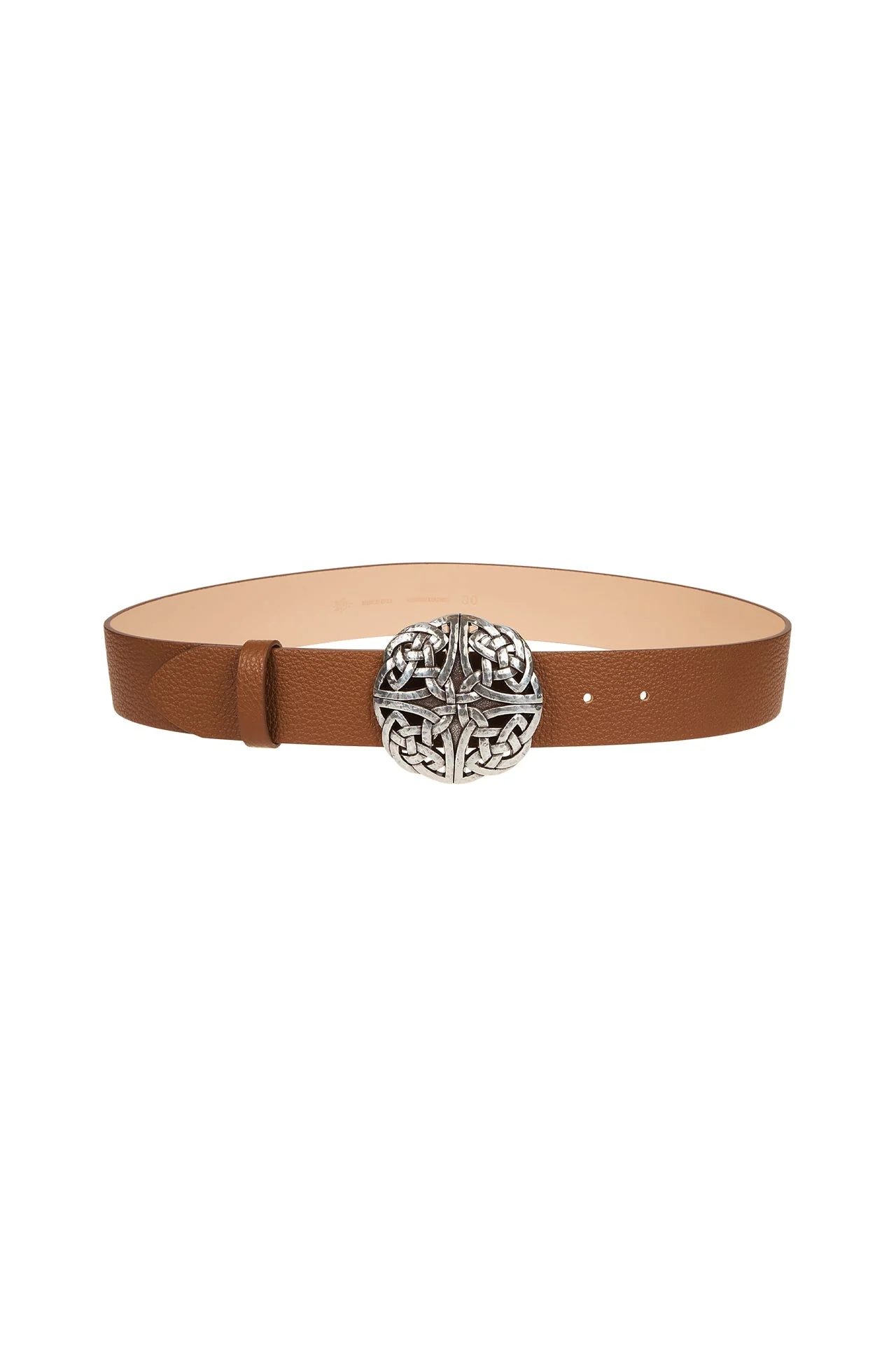 Women's Leather Belt with Braided Buckle | Eleventy - Image 3
