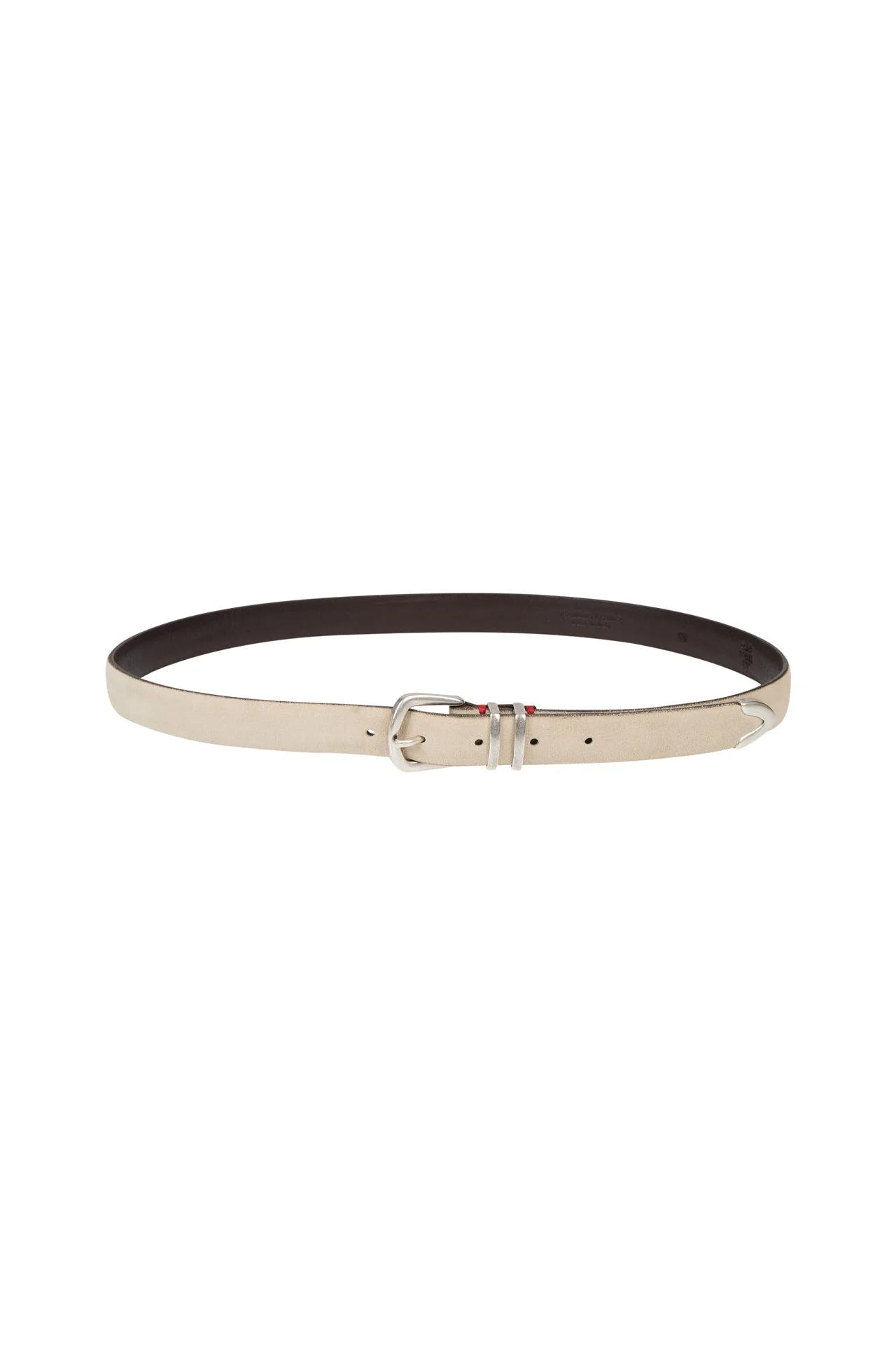 Men's Suede Belt with Silver-Tone Buckle | Eleventy