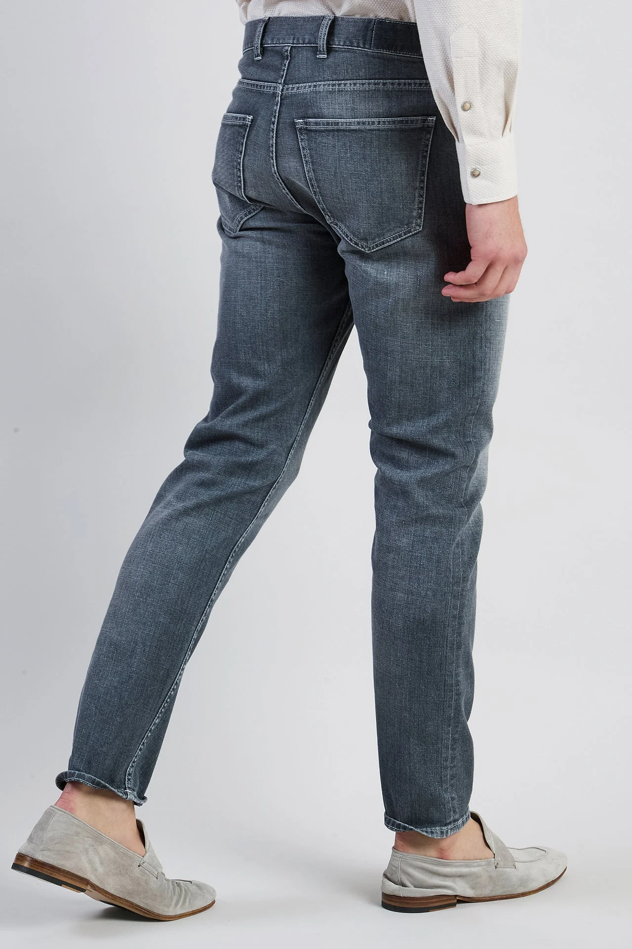 Men's Regular Fit Cotton Denim 5-Pocket Trousers | Eleventy - Image 3