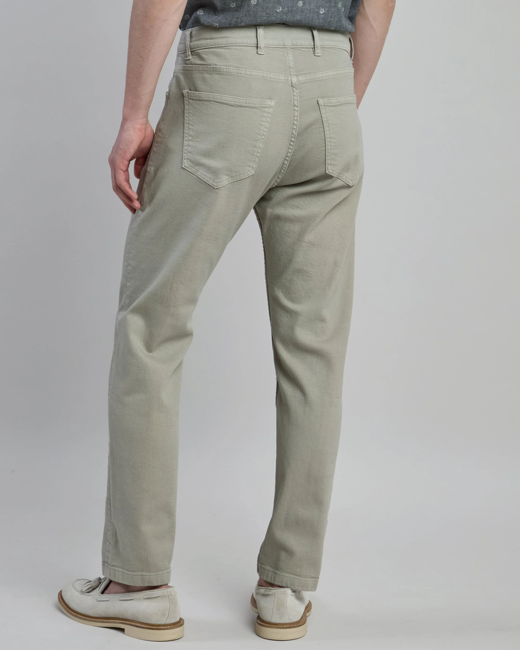 Men's Regular Fit Stretch Cotton Denim 5-Pocket Trousers | Eleventy - Image 3
