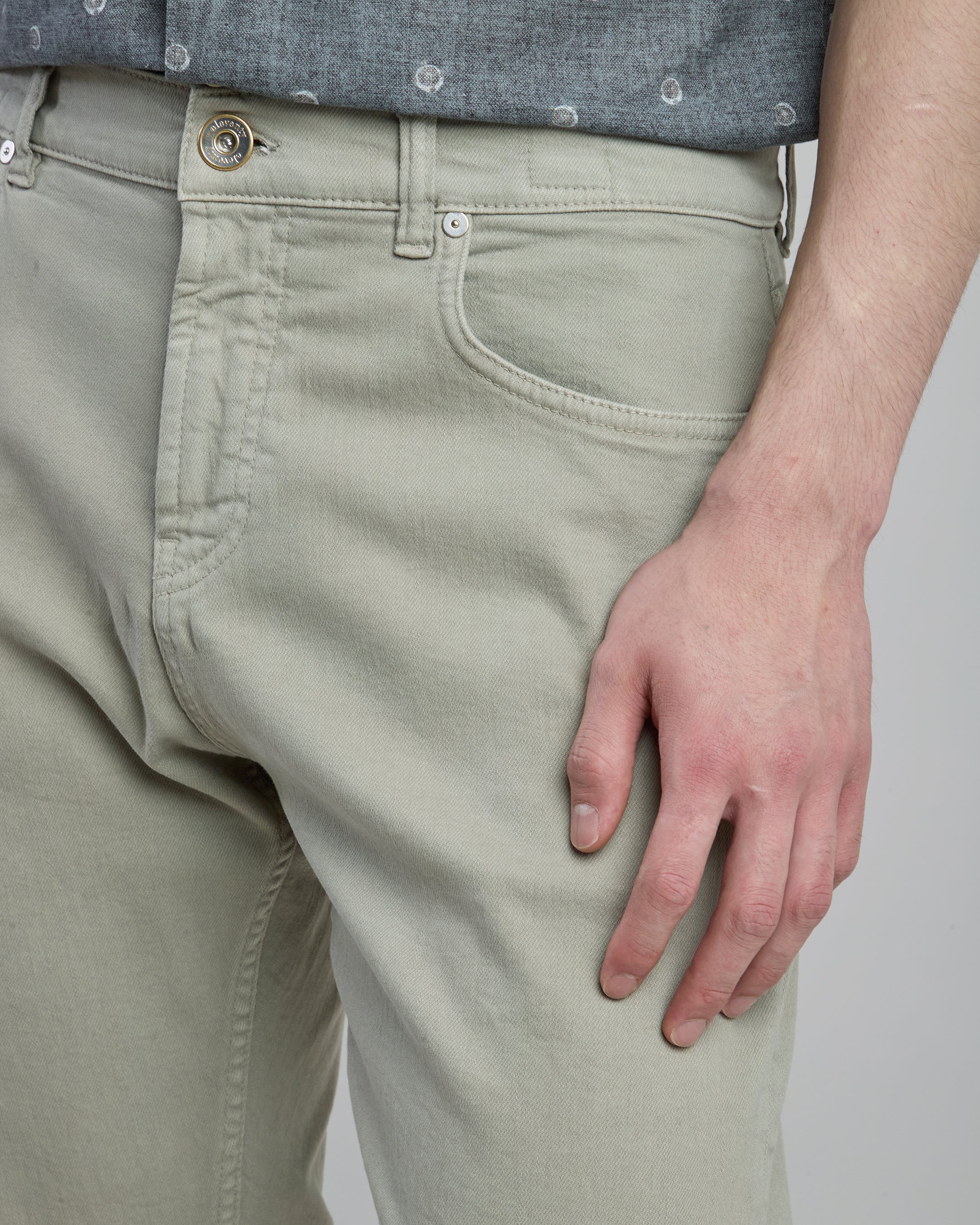 Men's Regular Fit Stretch Cotton Denim 5-Pocket Trousers | Eleventy - Image 4
