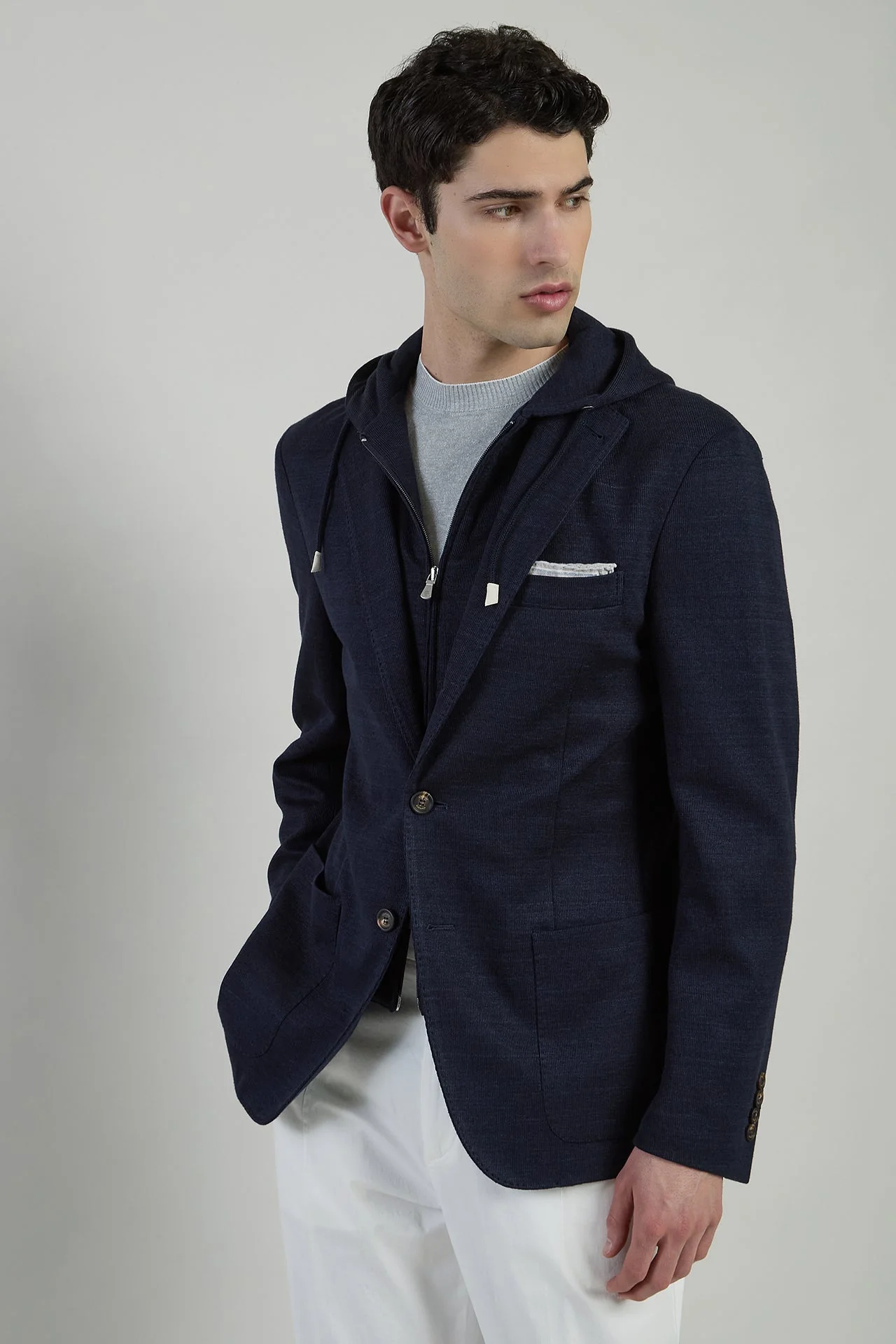 Men's Linen, Cotton and Tencel Jacket with Bib | Eleventy - Image 2