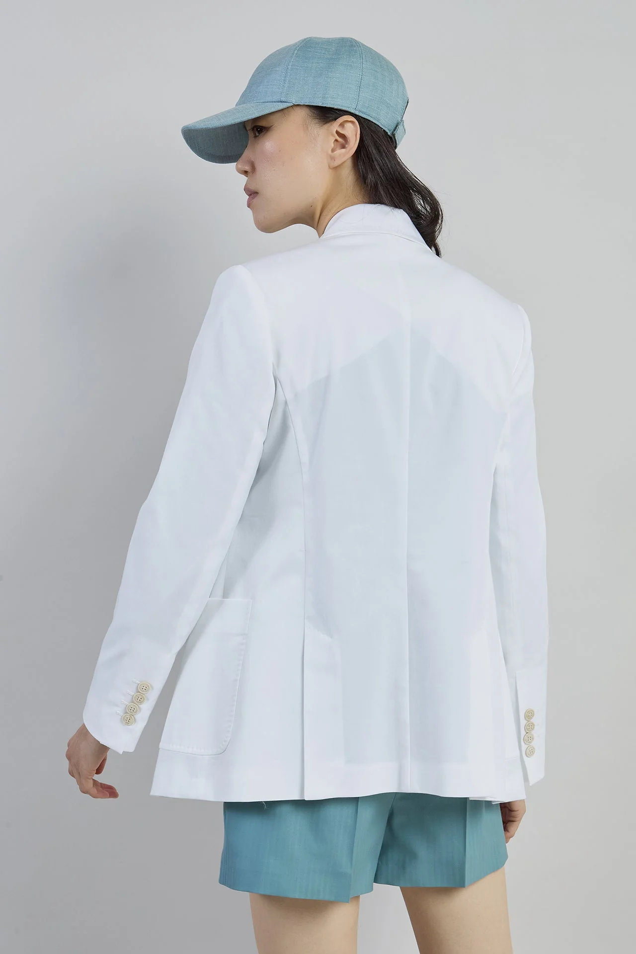 Women's Double-Breasted Stretch Cotton Jacket | Eleventy - Image 3