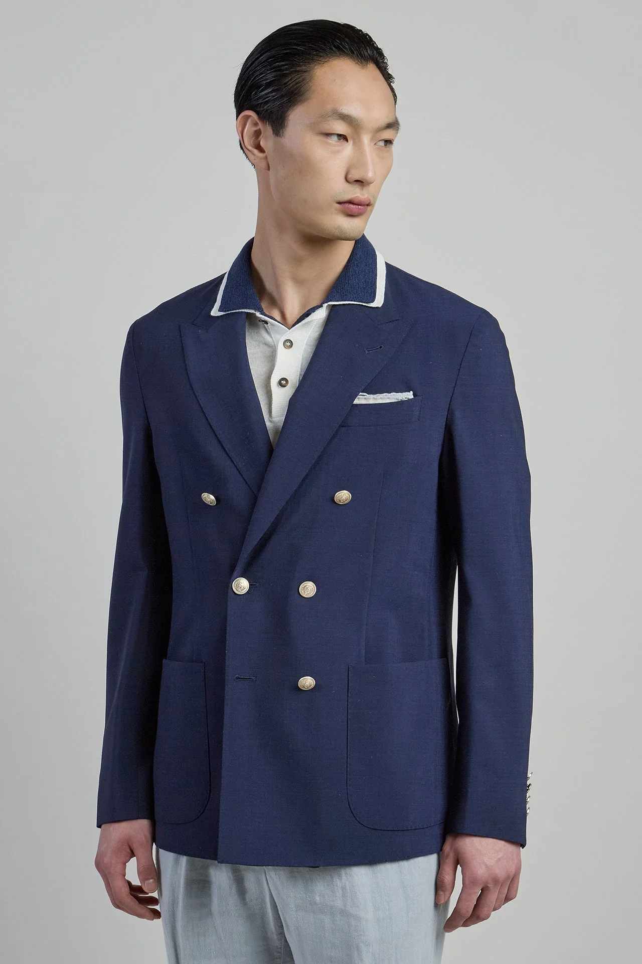 Regular Fit Bi-Stretch Wool Double-Breasted Jacket | Eleventy - Image 2