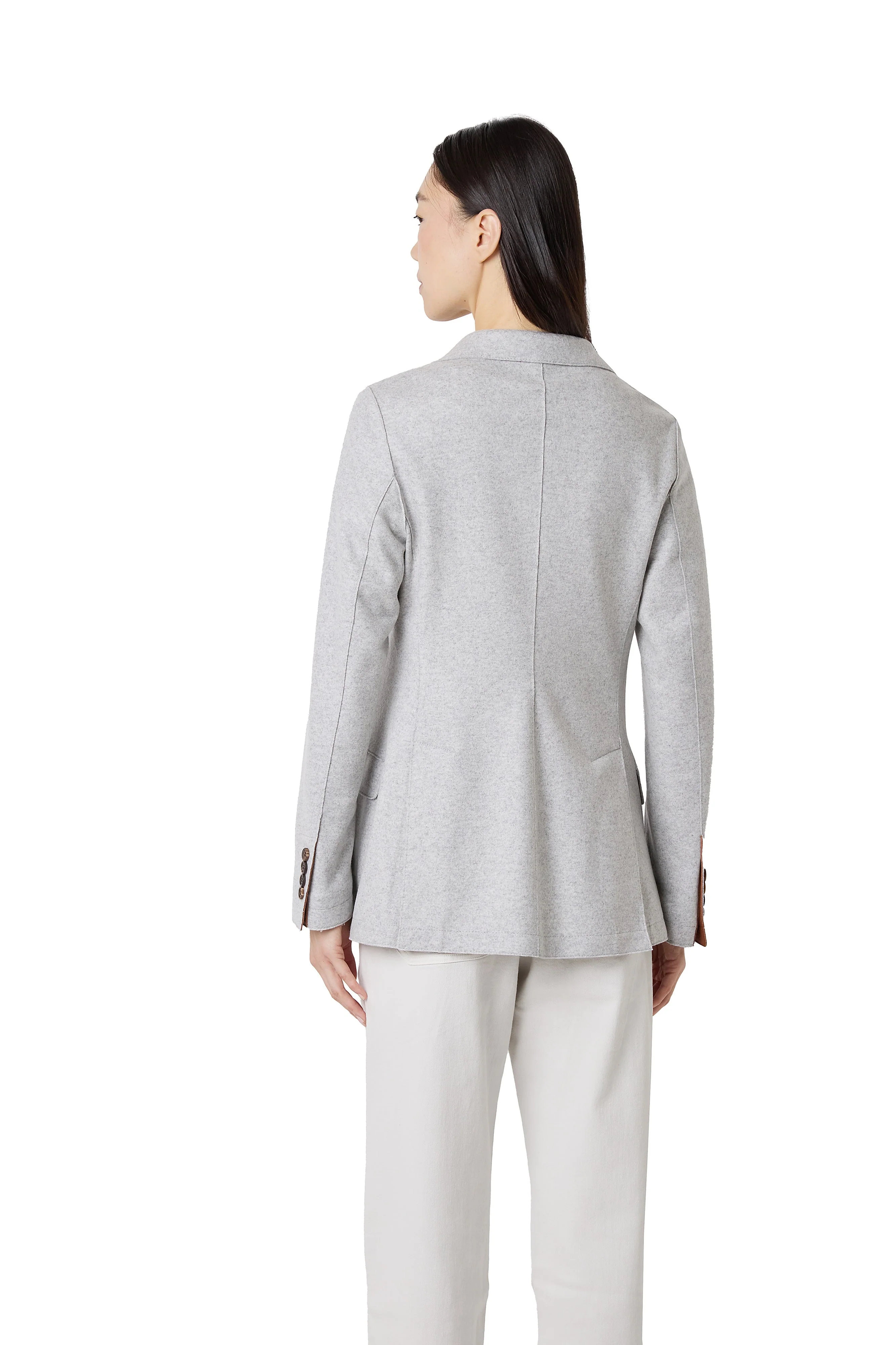 DOUBLE BREASTED WOOL AND LEATHER JACKET - Image 3