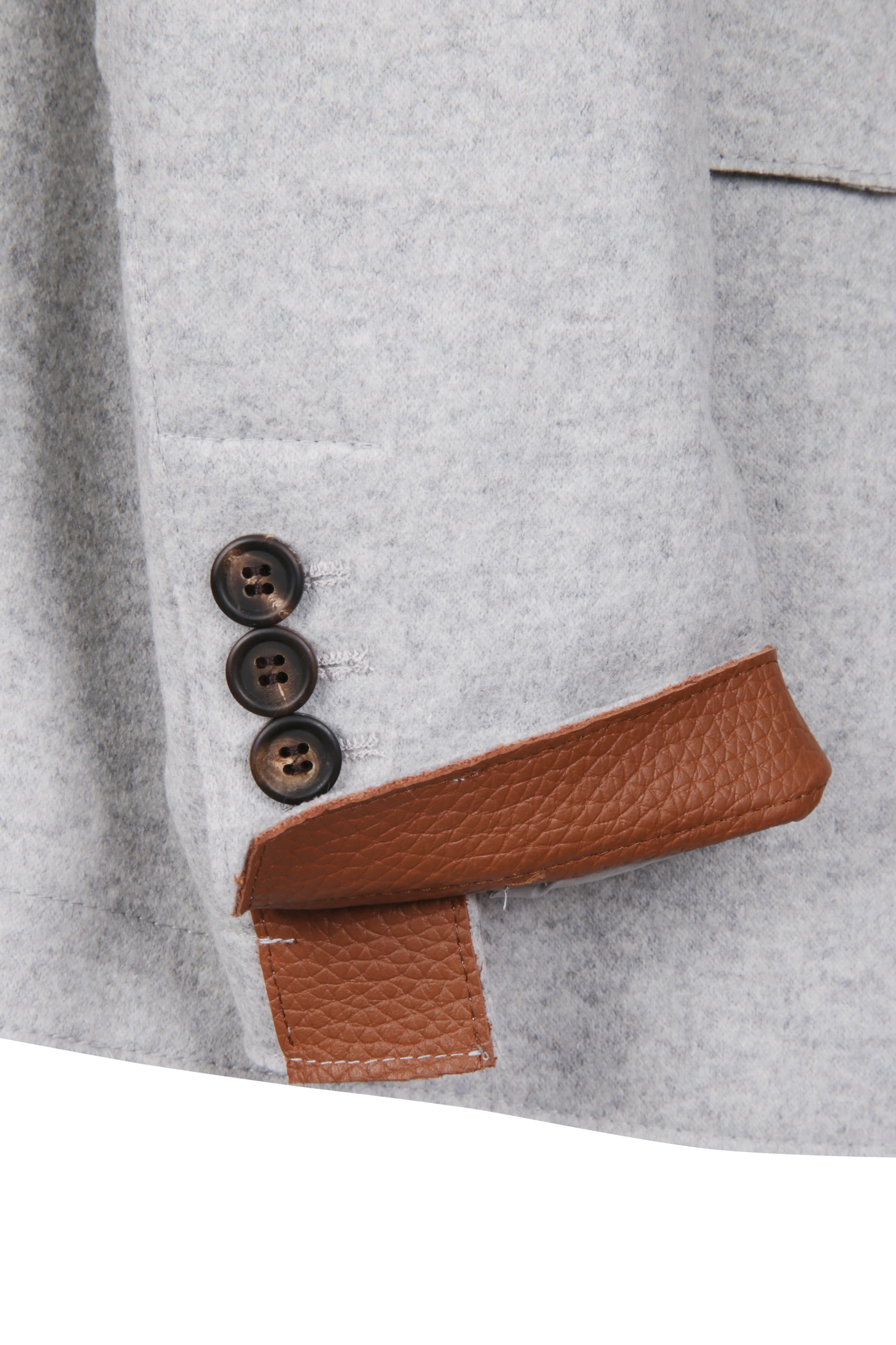 DOUBLE BREASTED WOOL AND LEATHER JACKET - Image 6
