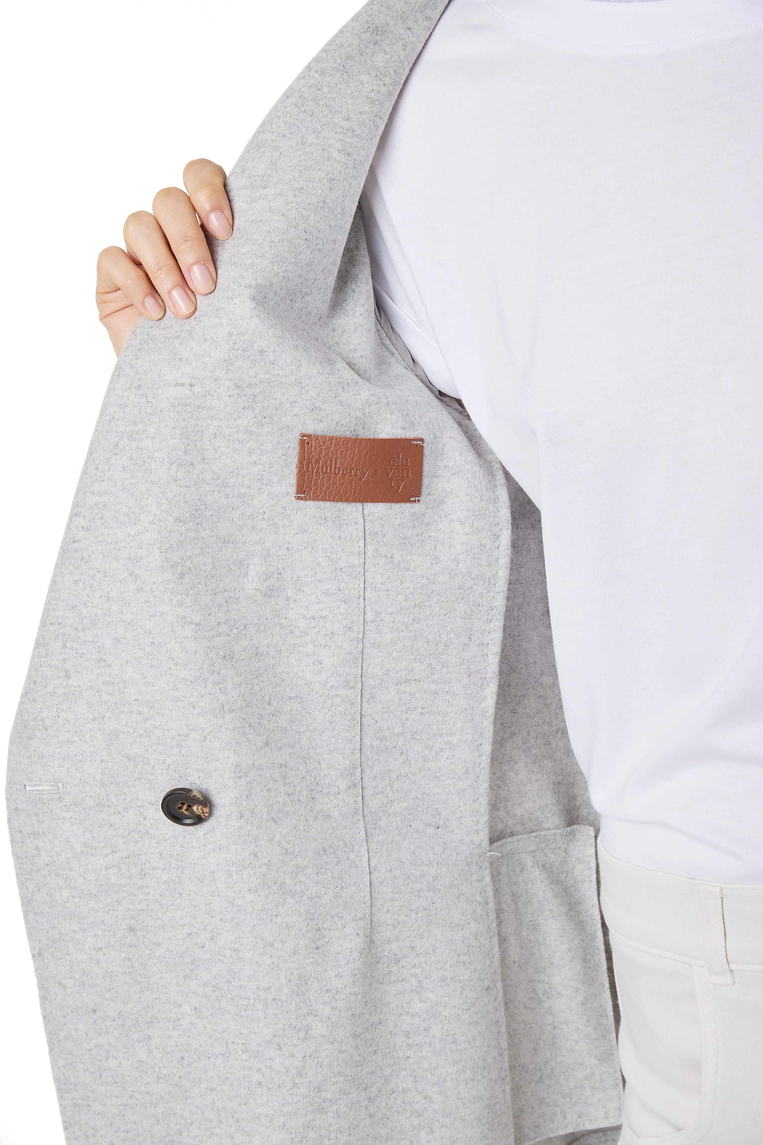 DOUBLE BREASTED WOOL AND LEATHER JACKET - Image 7