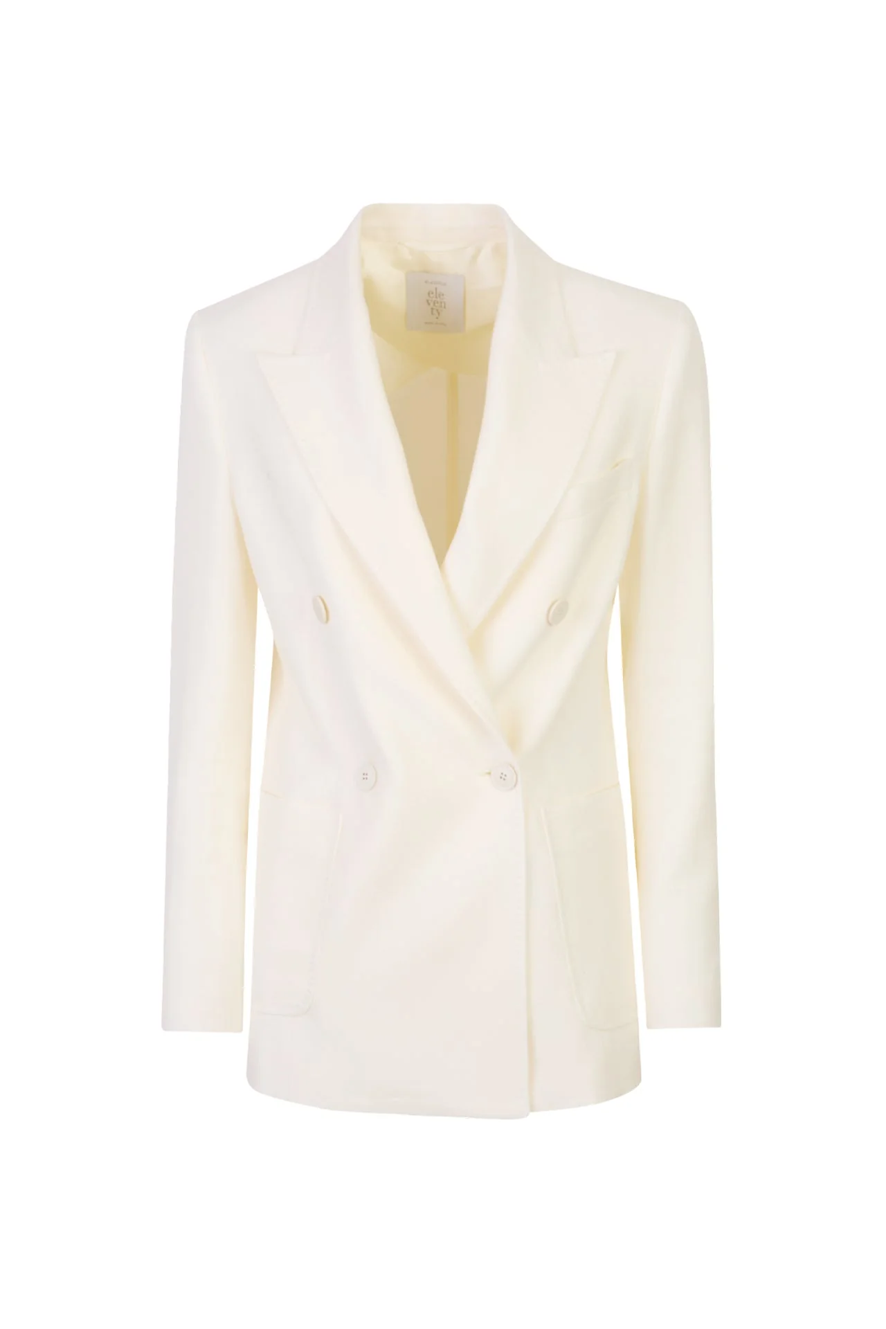 Women's Linen Wool and Silk Double-Breasted Jacket | Eleventy
