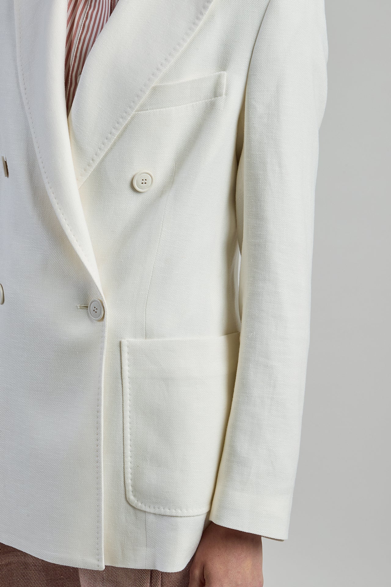 Women's Linen Wool and Silk Double-Breasted Jacket | Eleventy - Image 4