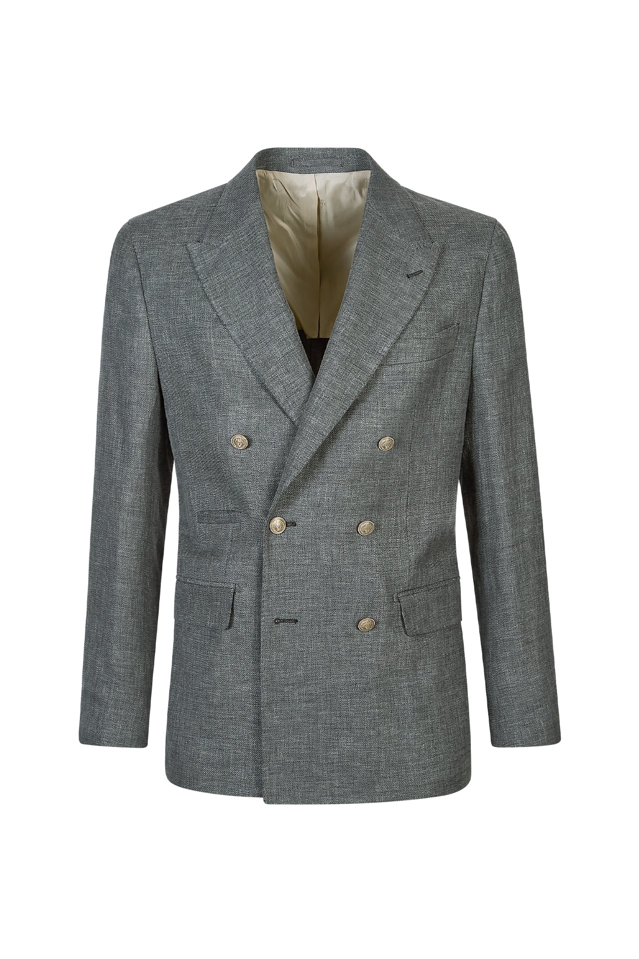 Men's Double-Breasted Linen, Wool and Silk Jacket | Eleventy